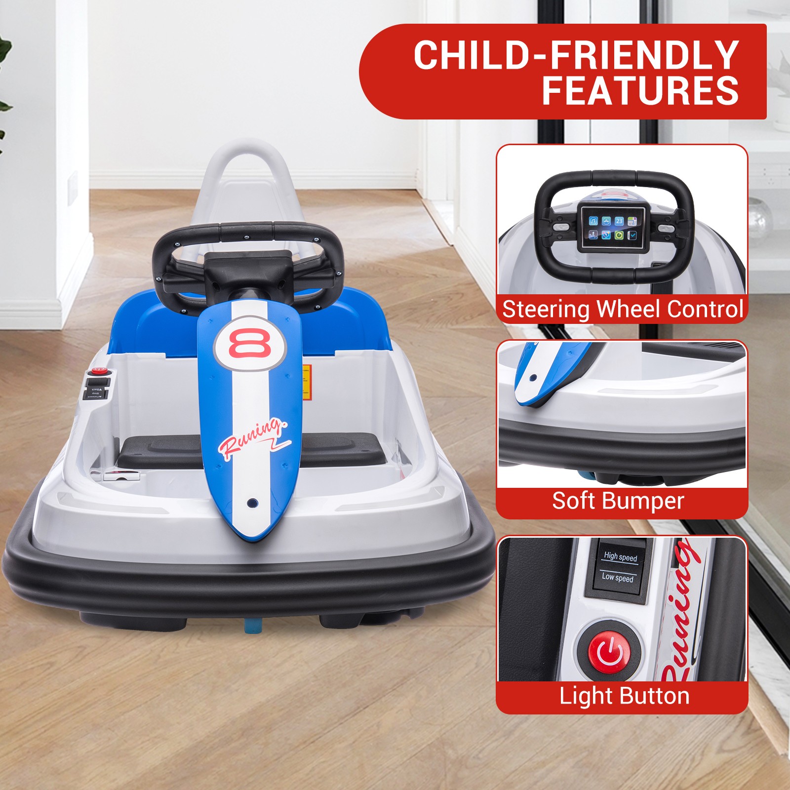 Electric Drift Go Kart for Kids,6V Bumper Car with Music,Ride on Toys for Kids