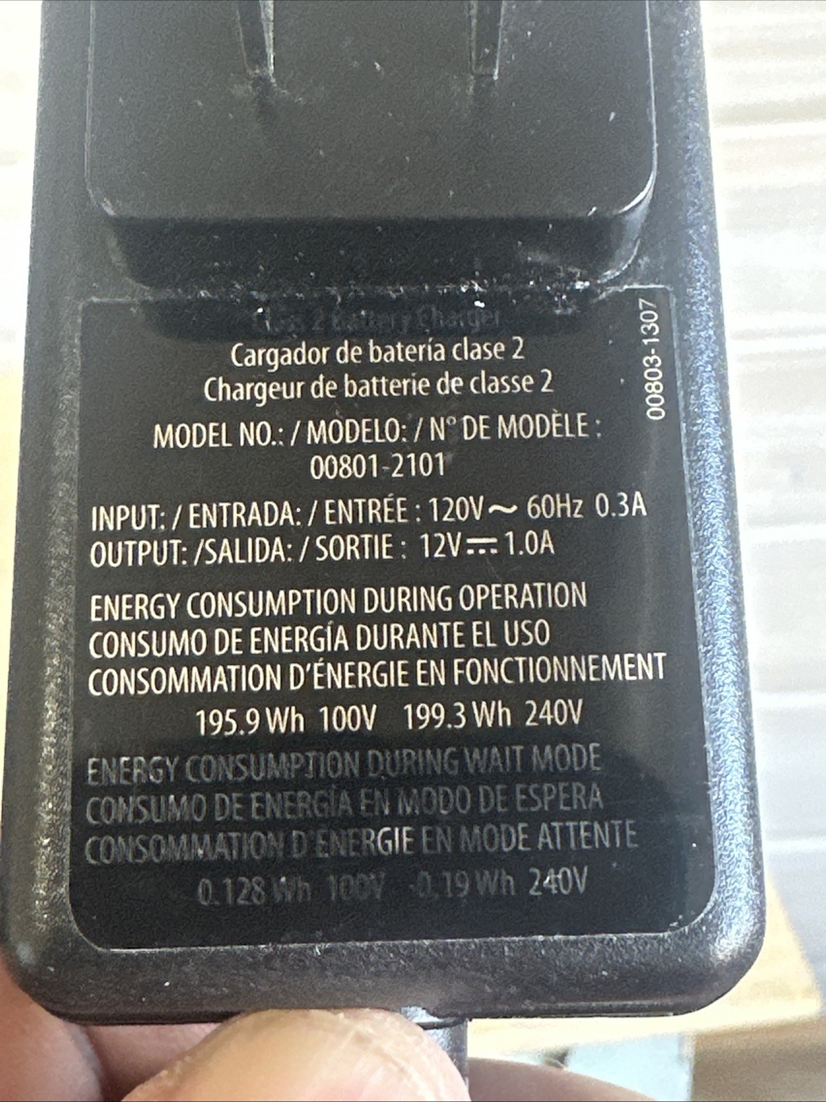 Genuine OEM Fisher Price Power Wheels 00803-1295 Class 2 12V Battery Charger