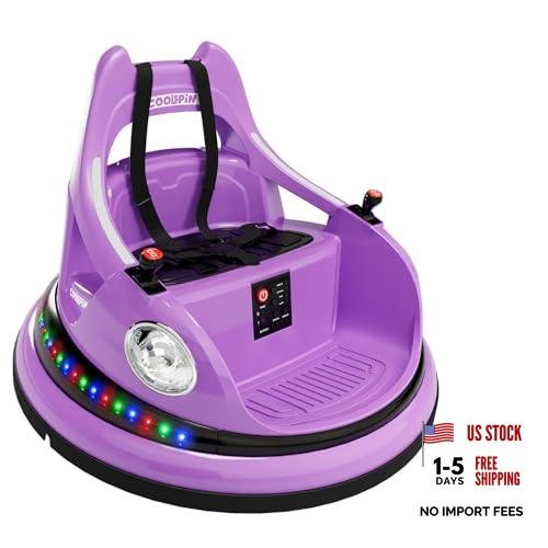 Bumper Car for Kids, 12V Ride on Bumper Car for Toddler with Remote Purple