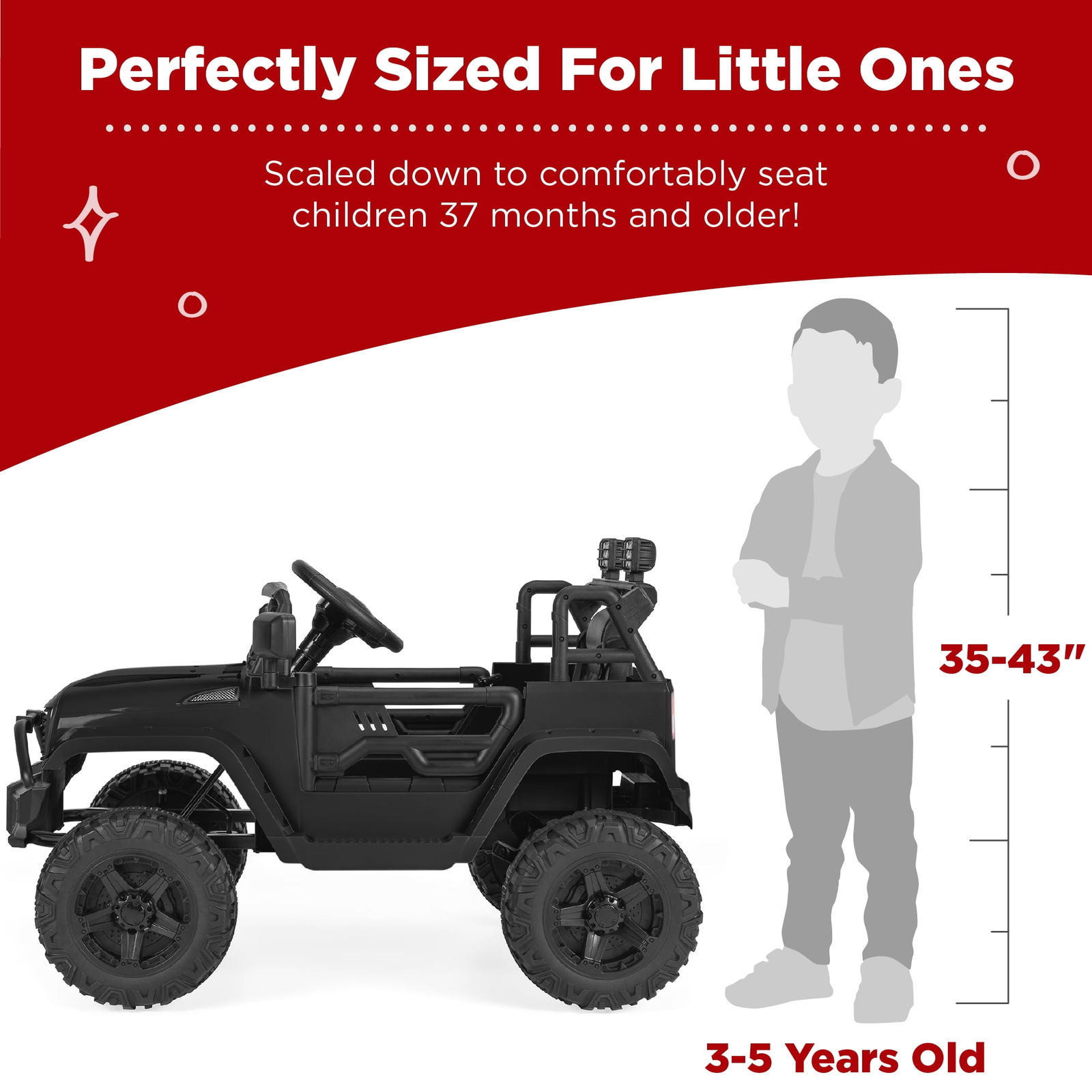 Kids Ride On Car Toy Electric 12V Battery Jeep USB Bluetooth Remote Control