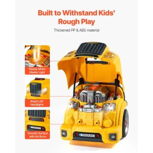 Engine Toy 60 Pieces Kids Mechanic Car Repair Set with Removable Parts