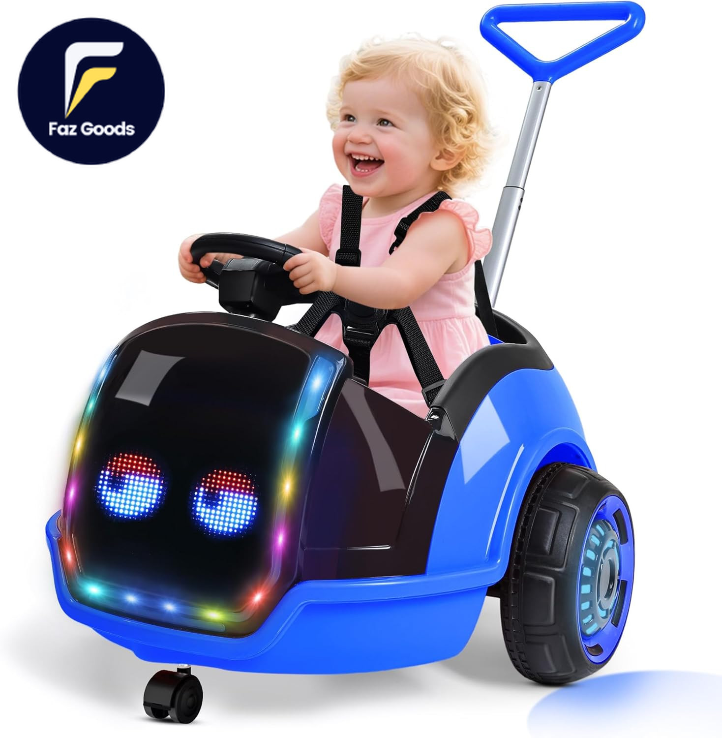 3-In-1 Electric Push Ride on Car 12V Kids Ride on Toy W/Remote Control, 360° Spi