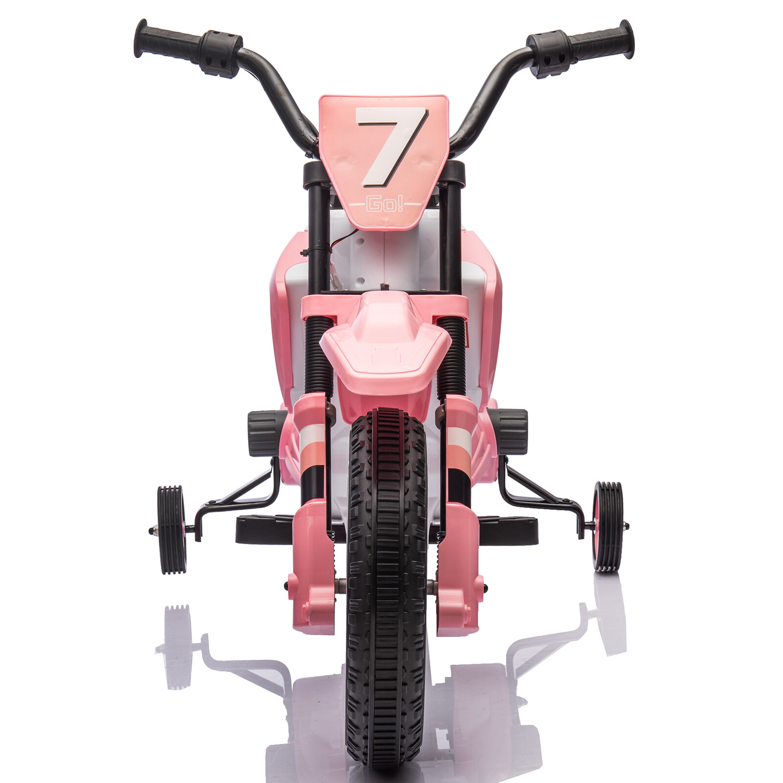 12V Kids Ride On Motorbike Motorcycle Dirt Bike with Music,Training Wheels Pink