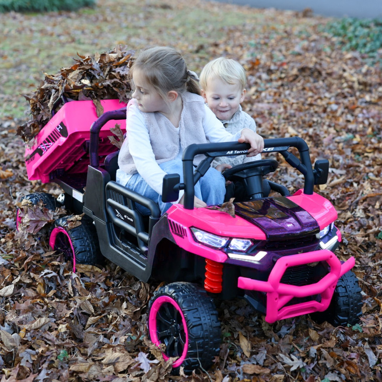 Pink 24V Kids Ride on Toy 2 Seater Electric Truck Power Wheels Car with Remote
