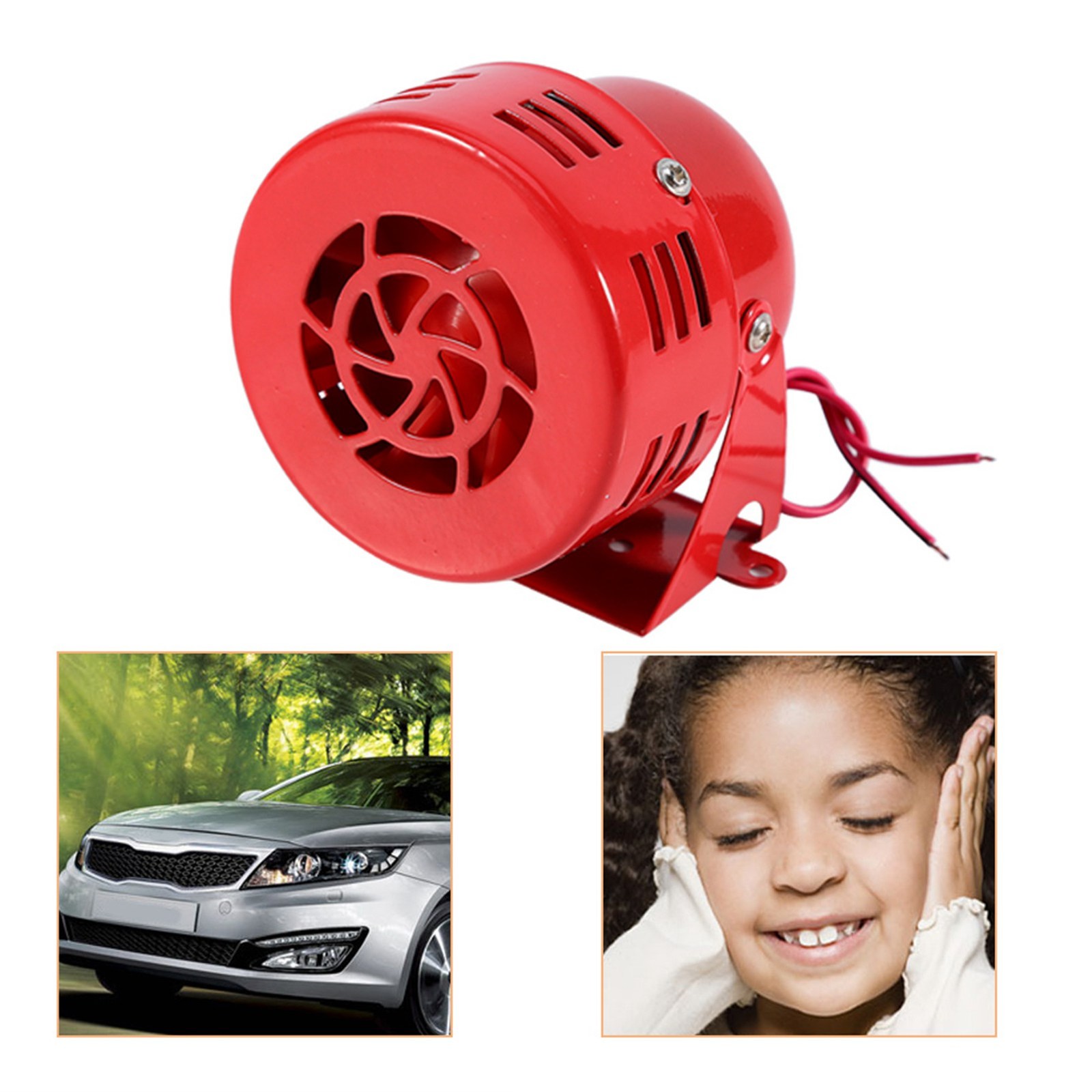 110 DB Durable Electric Motor Siren For Car Truck Motorcycle Compact Red Ai NZAD