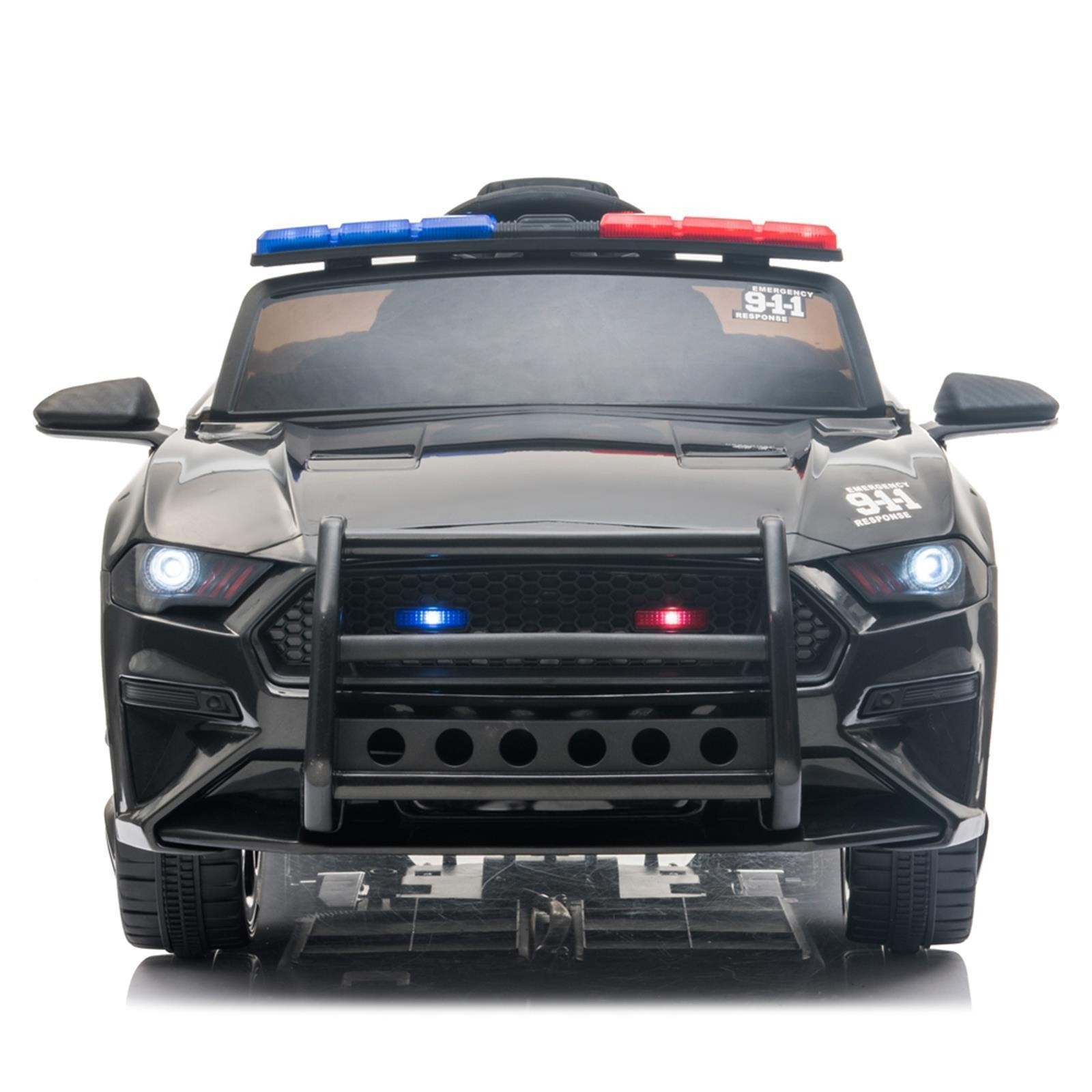 Electric Police Car Kids Ride On SUV Toy RC w/ Remote LED Light for 3 to 8 Ages