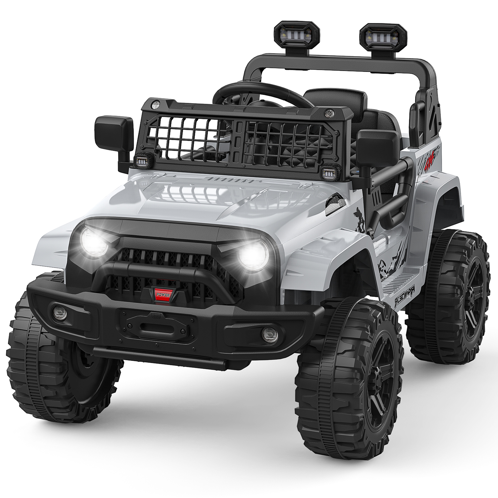 Kids Electric Ride On Truck Toys 12V Power Battery Car Grey with Remote Control