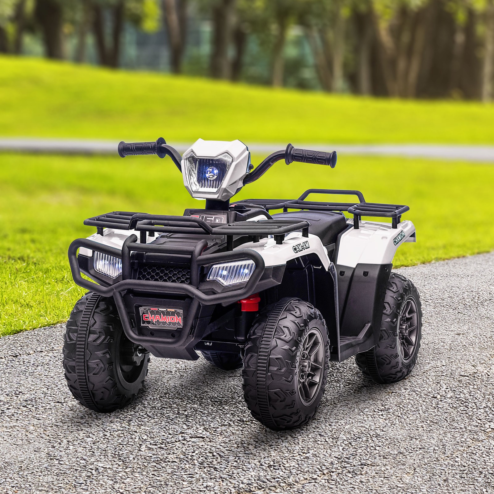 Aosom 12V Kids ATV w/ Forward Backward Function Music, Headlights, Pink