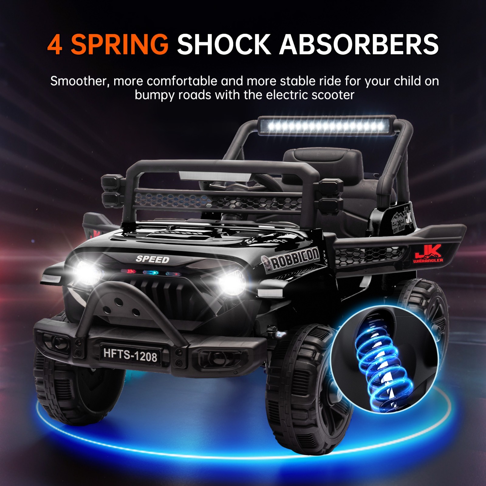 12V Electric Car Ride On Truck for Kids w/ Remote, Powered Wheels Toys, Black