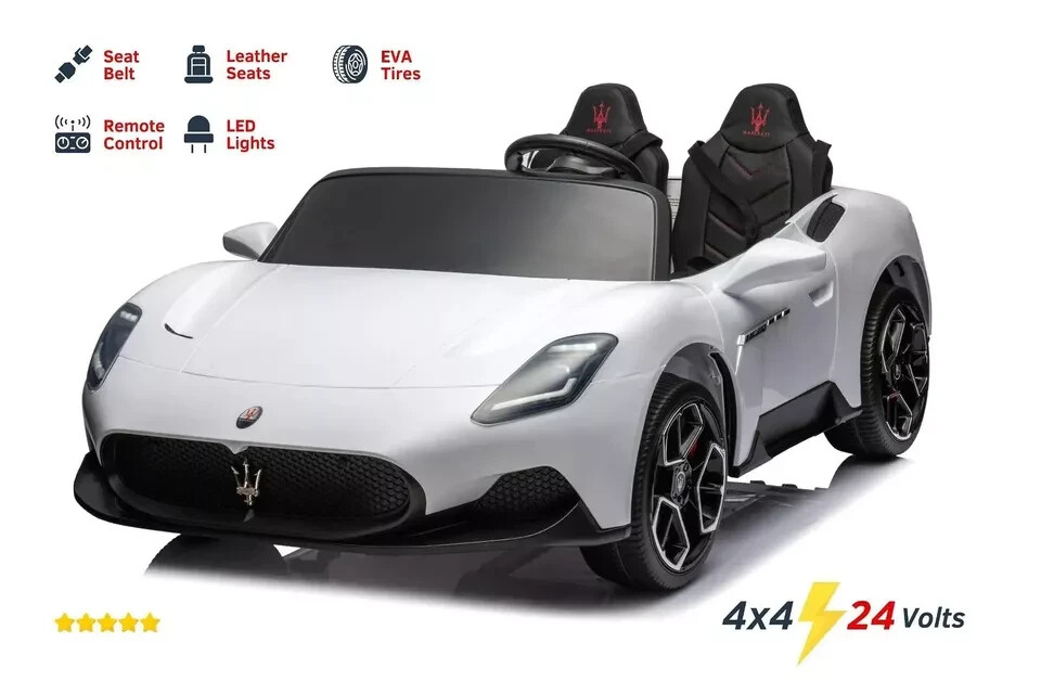 Freddo 4×4 Maserati MC20 2 Seater Ride on Car for Kids (White)