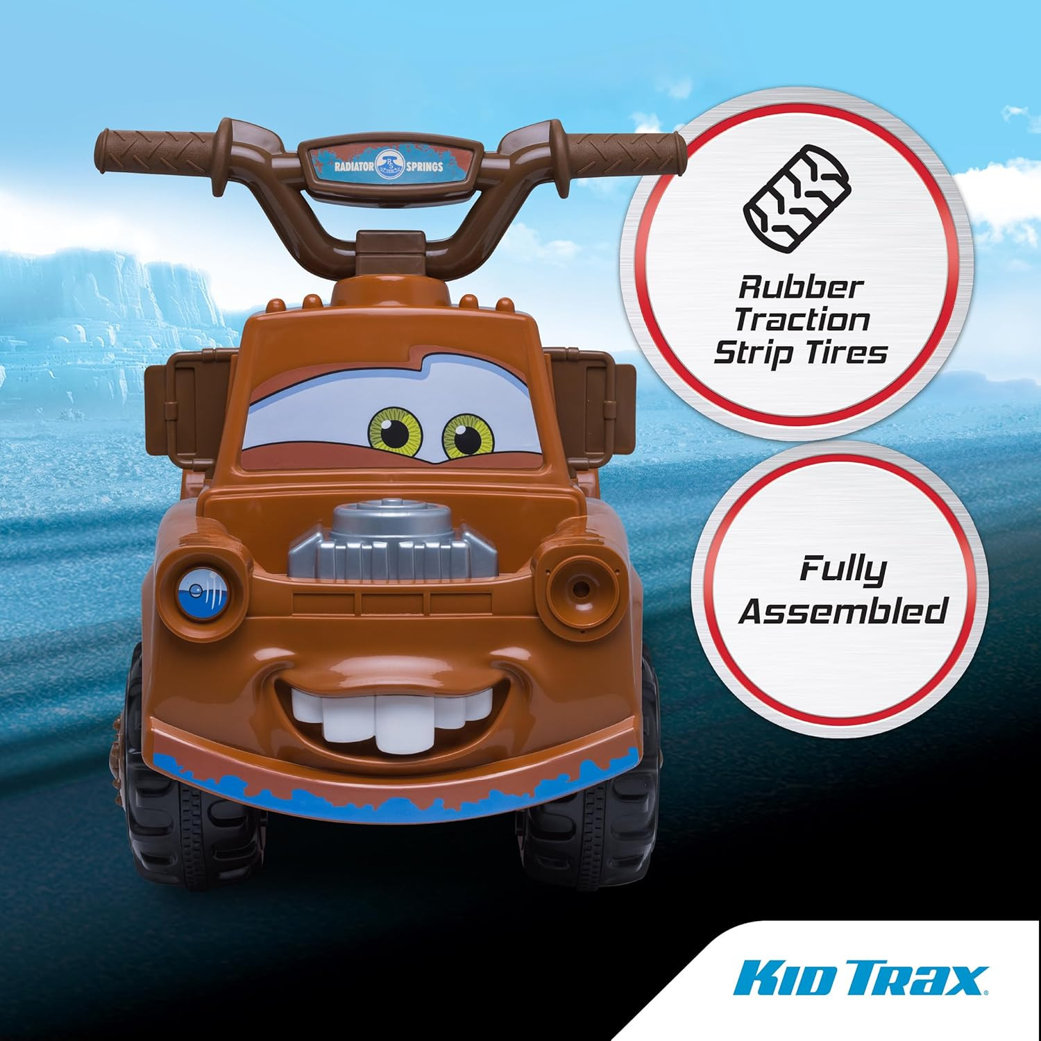 Toddler Disney Cars 3 Tow-Mater Electric Quad Ride-On, Kids 1.5-3 Years Old, 6 V