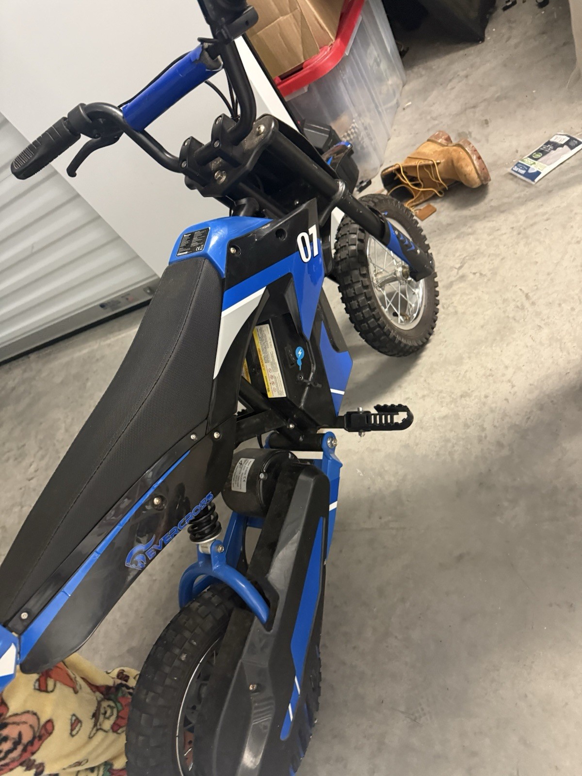 Dynacross Blue Battery Operated Ride-On Dirt Bike for Kids Ages 8-11