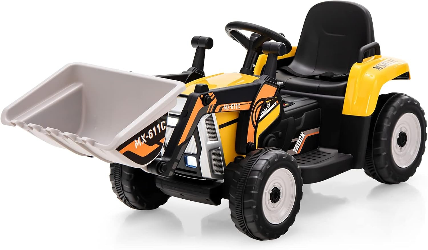 Ride on Excavator, 12V Kids Bulldozer Ride on Car W/Remote Control, Electric Con