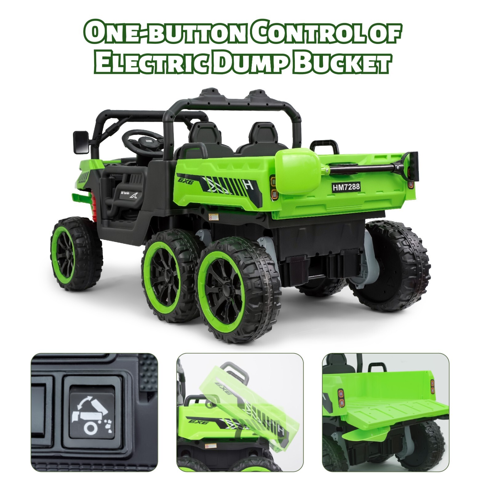Kids 2 Seater Ride on Car 24V Electric Dump Truck 4WD Off-road UTV w/Remote MP3
