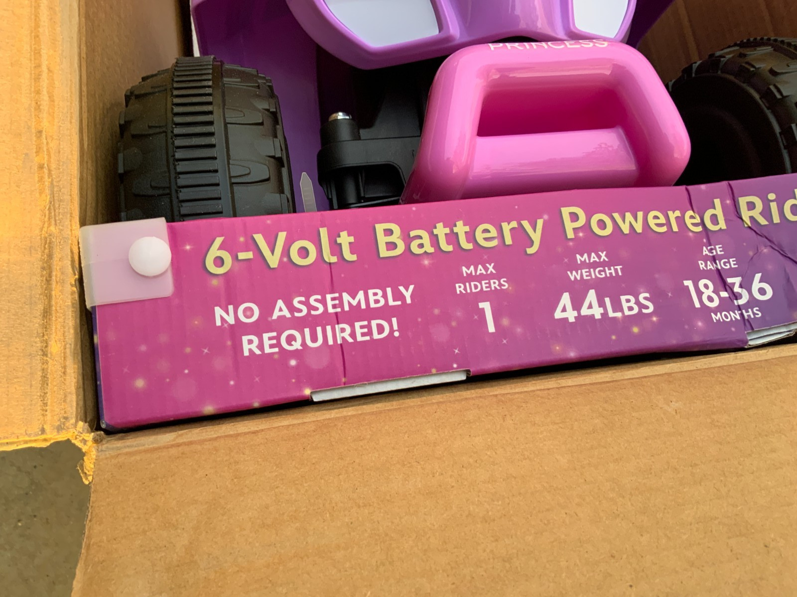 Hyper Girls’ Disney Princess 6V Battery-Powered Ride-On Quad, Age 18-36 Months