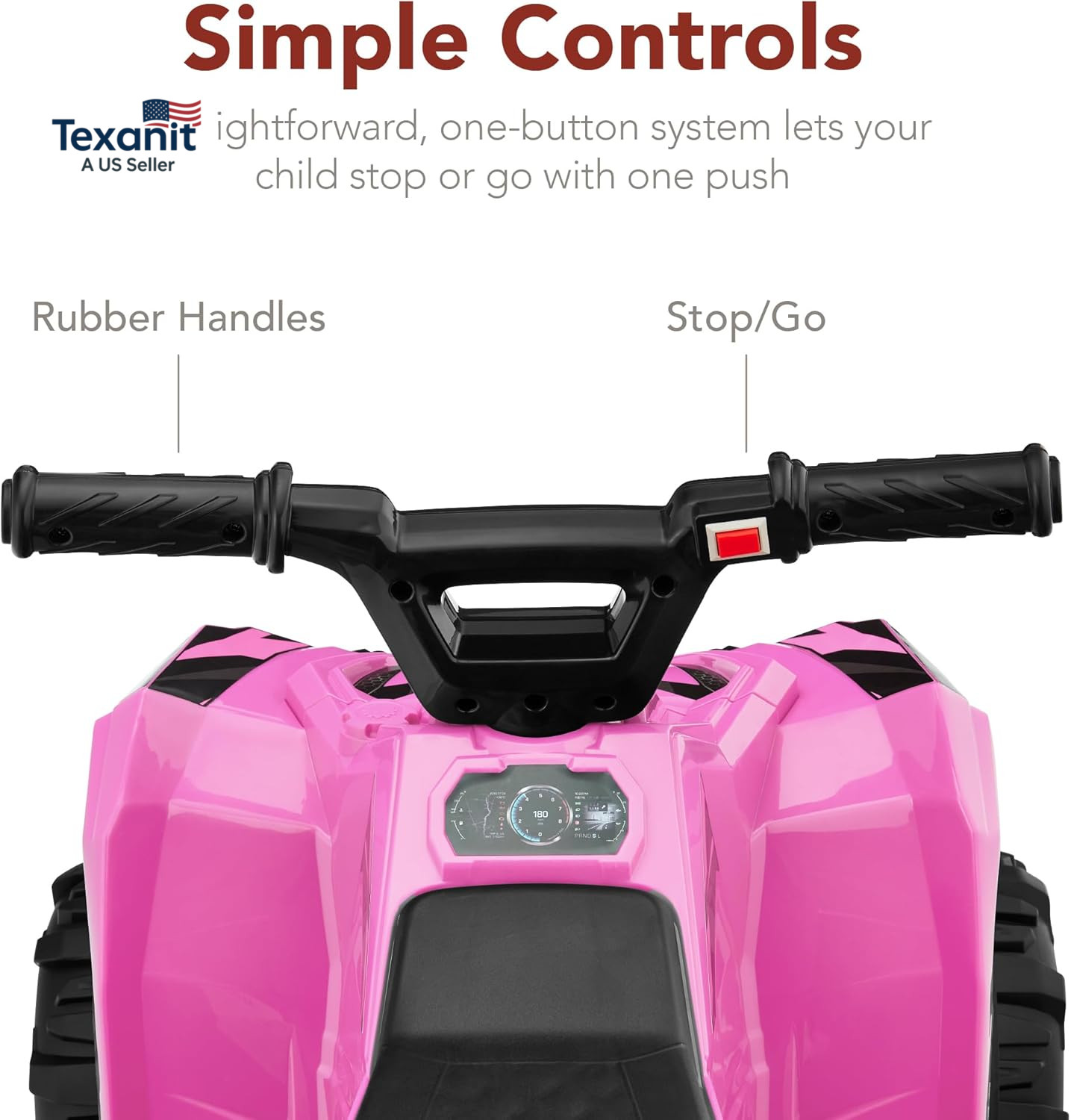6V Kids Ride on Toy, 4-Wheeler Quad ATV Play Car W/ 1.8MPH Max Speed, Treaded Ti