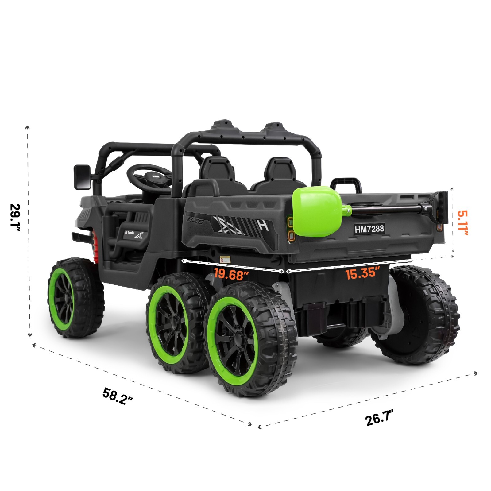 Black Kids 2 Seater Ride on Car 24V Electric Dump Truck 4WD Off-road UTV /Remote
