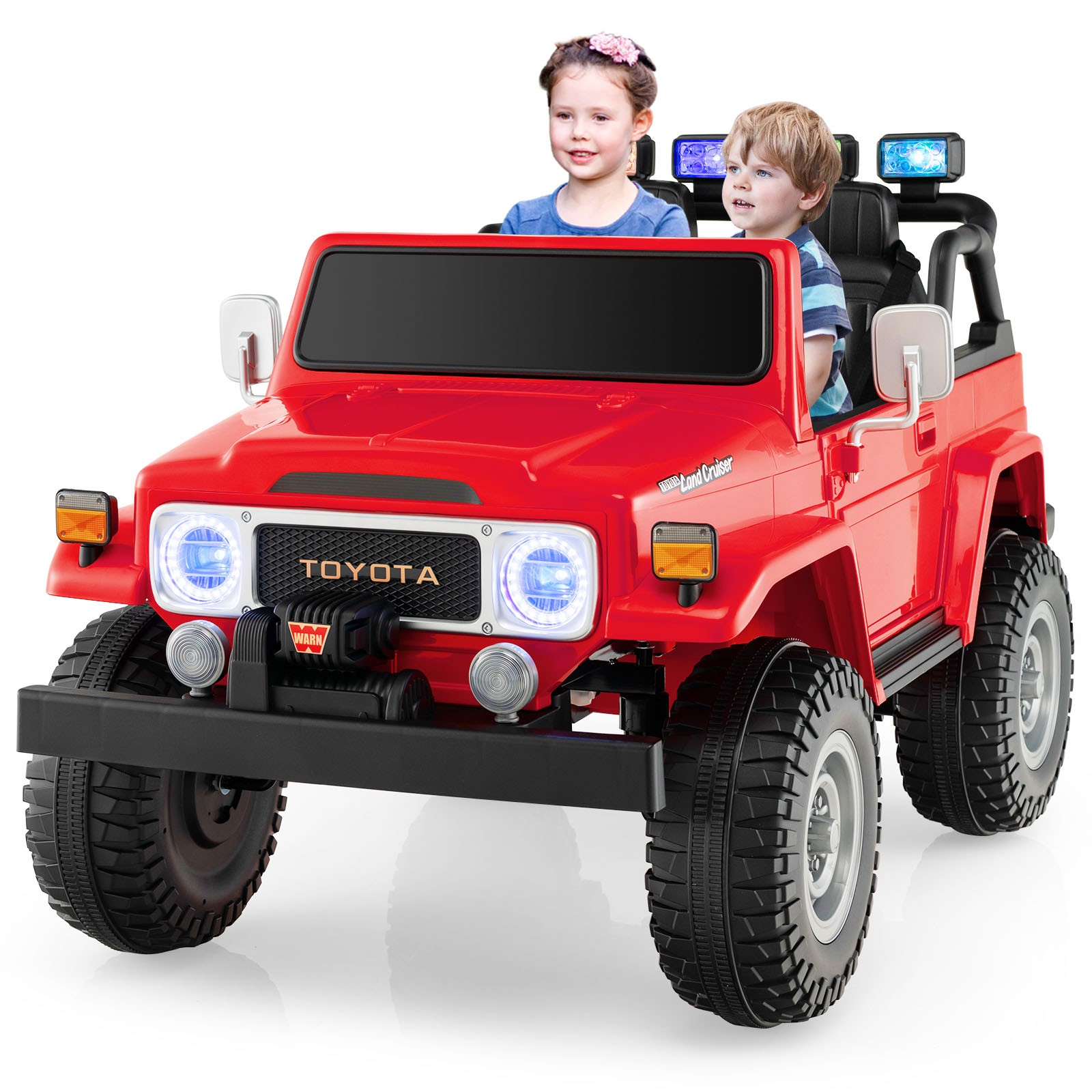 2 Seater Ride On Truck Car 12V Licensed Toyota FJ40 RC w/ Laser Light & Music