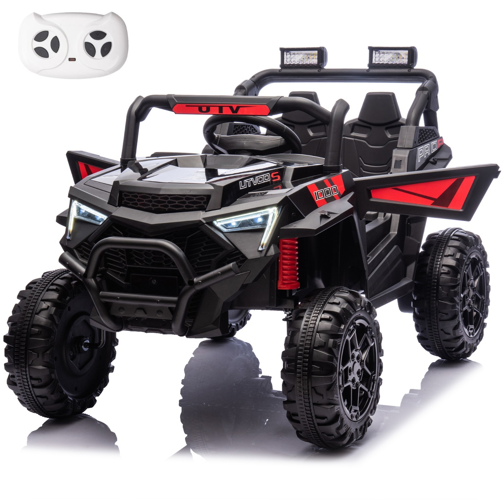 24V 400W Electric Ride on UTV Car Toys Power Wheels for Kids with Remote Black