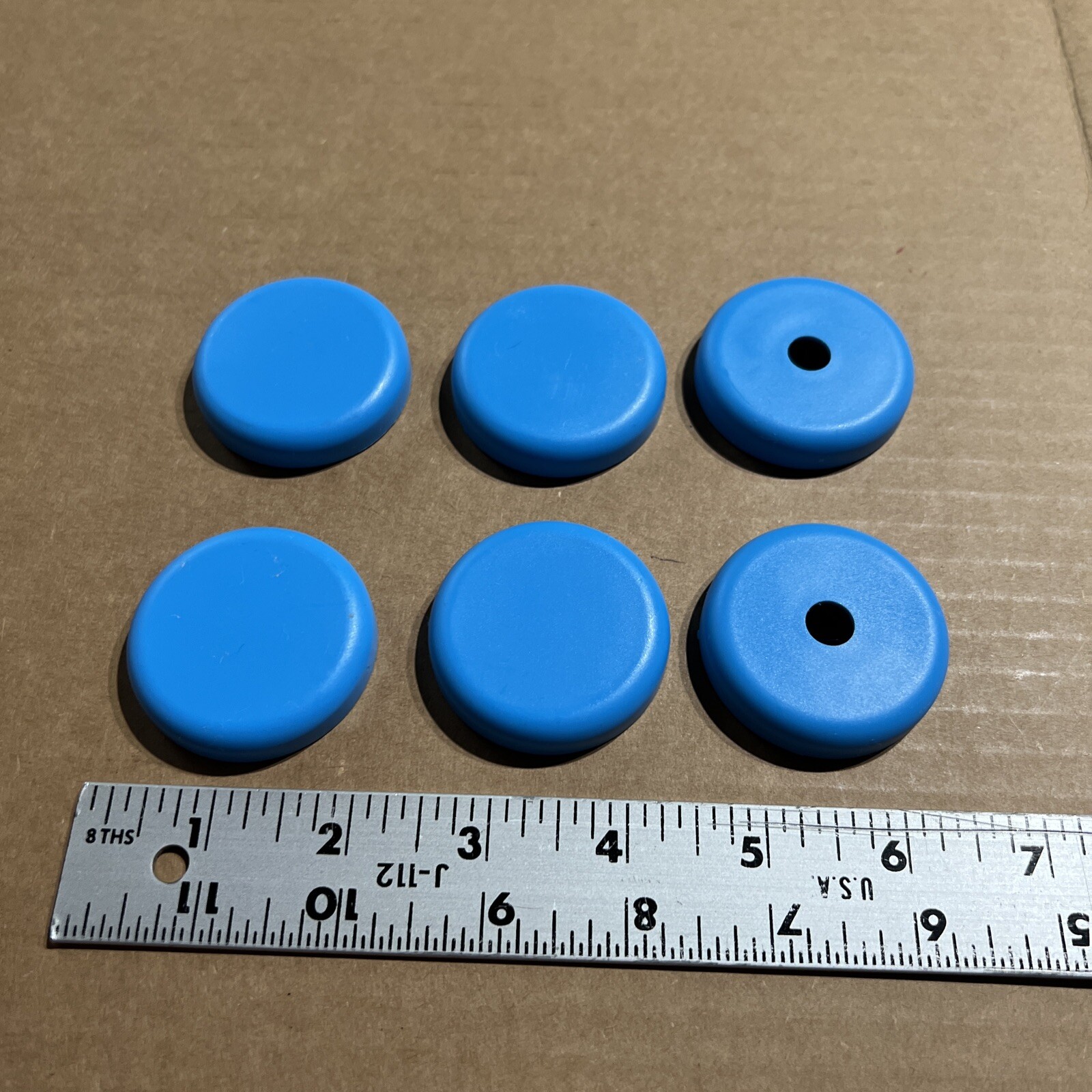 Peg Perego Thomas the Train Ride-On Replacement Part~BLUE WHEEL CAP COVERS (X6)