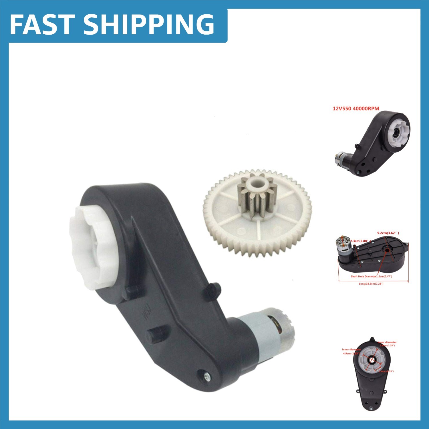 Durable High Torque 12V Motor Gearbox for Enhanced Kids Ride-On Experience