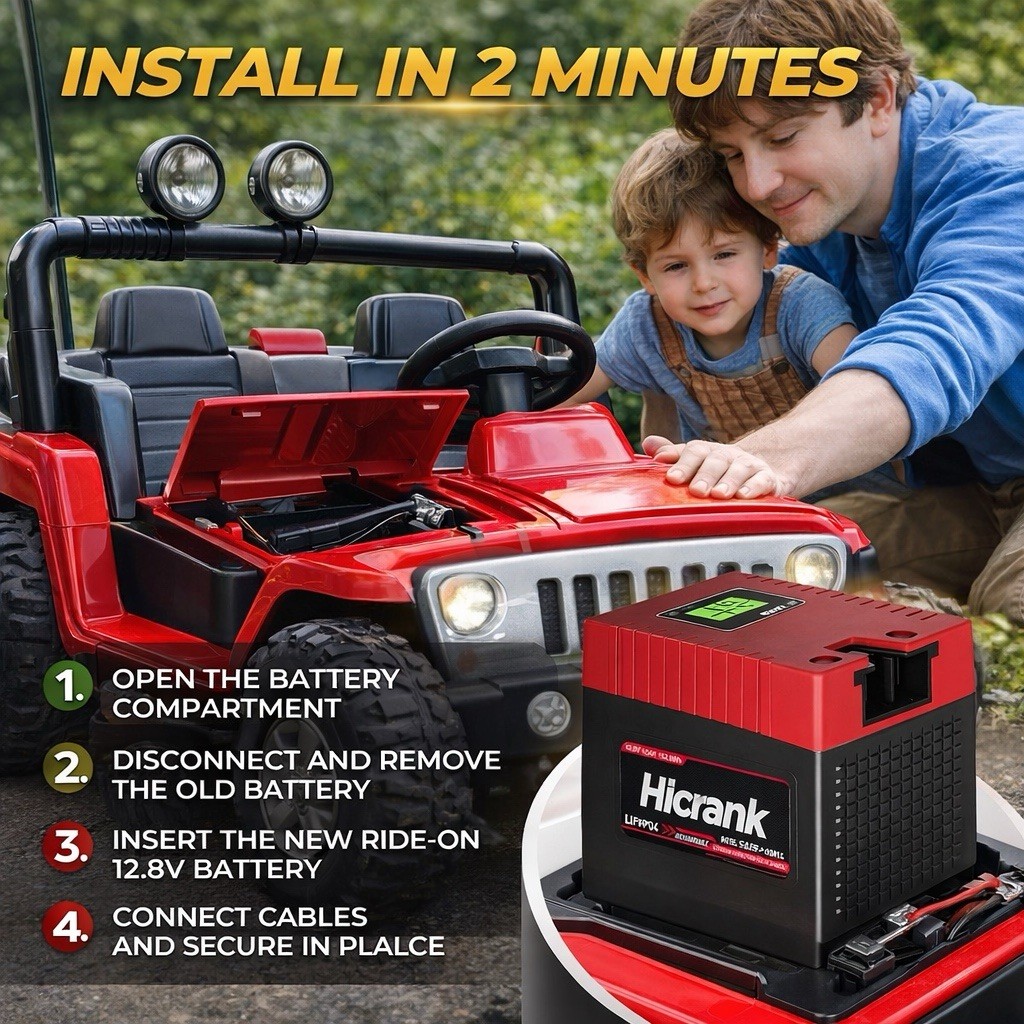 12V 12Ah LiFePO4 Lithium Battery for Power Wheels Ride On Toy with Led display