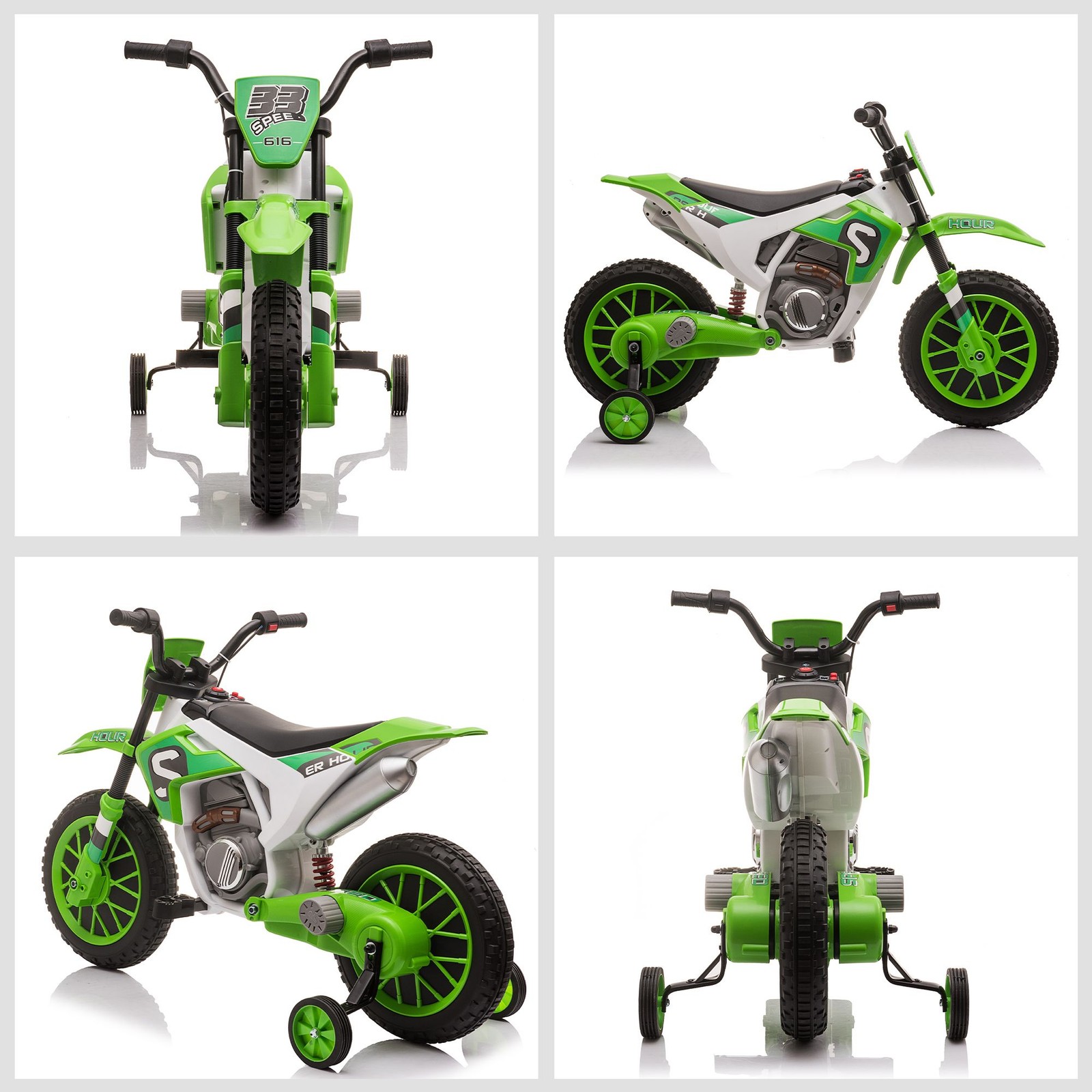 Dual Shock 12V Electric Kid Bike 42″L Comfort Seat Training Wheels