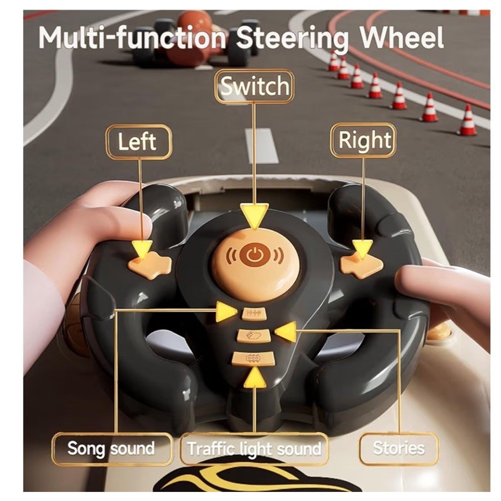 Car Racing Adventure Driving Toy with Steering Wheel Very Unique
