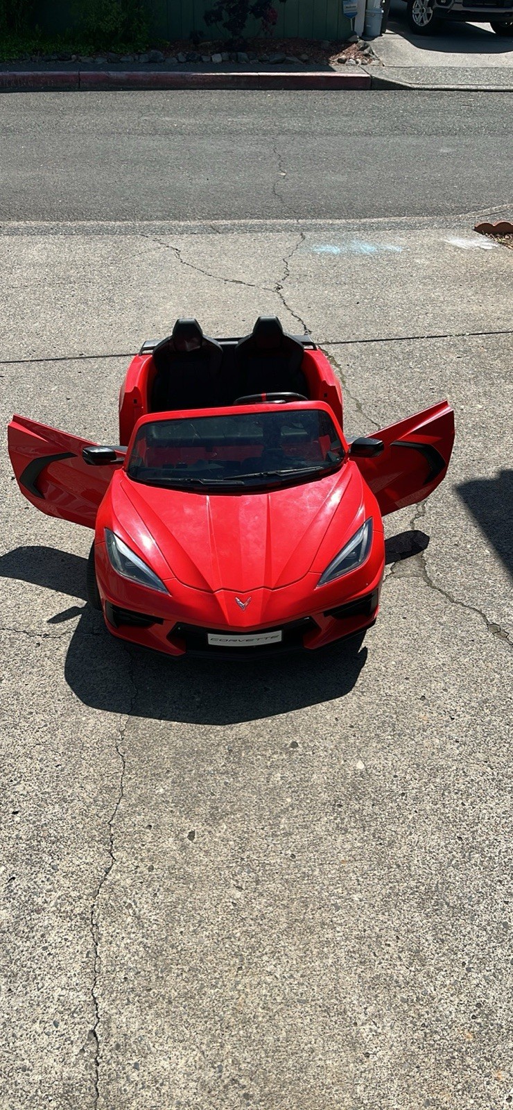 Chevrolet Corvette Red Battery Operated Ride-On Toy Car for Ages 3-7
