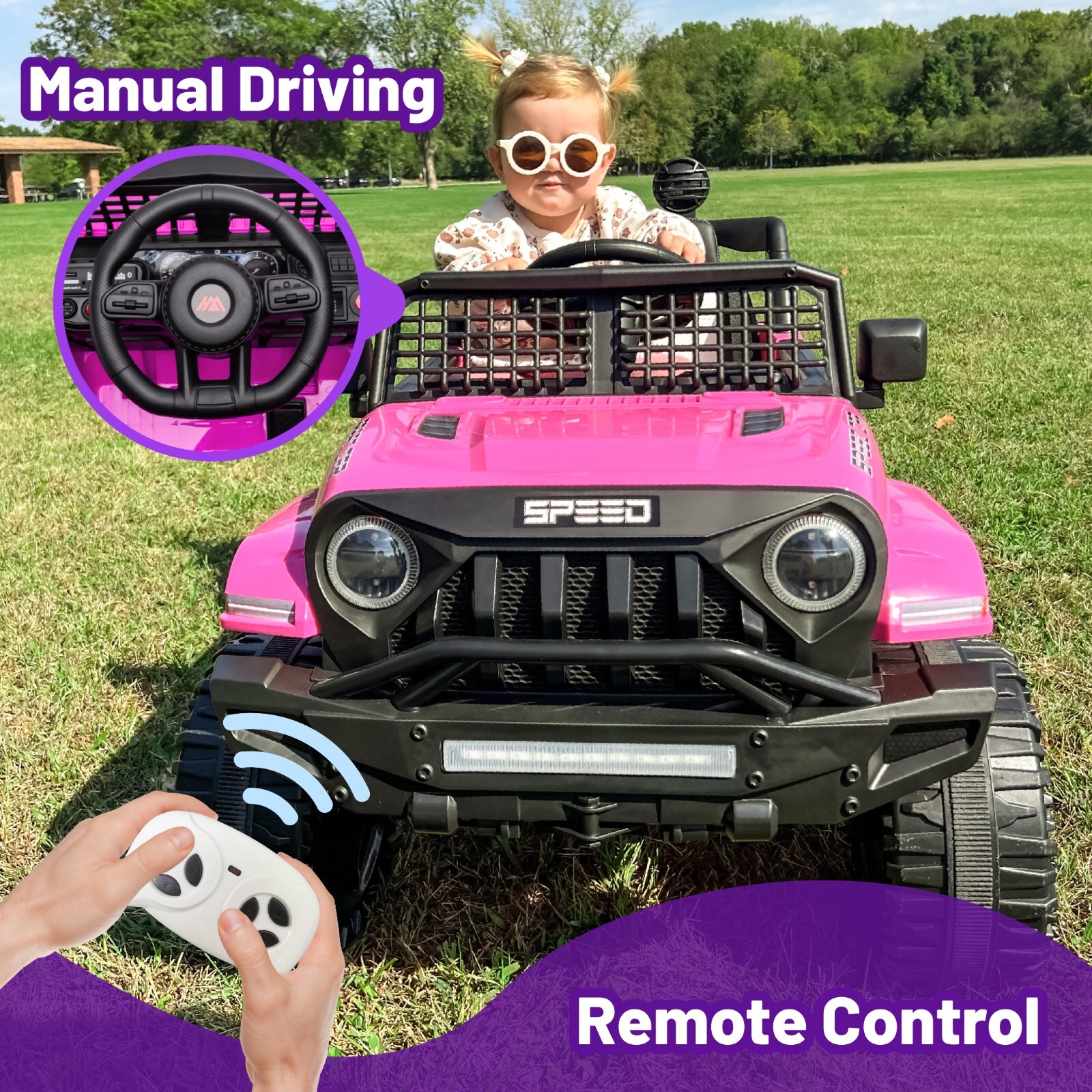12V Kids Ride on Toy Electric Car Battery Power Wheel Jeep w/Remote Control LED