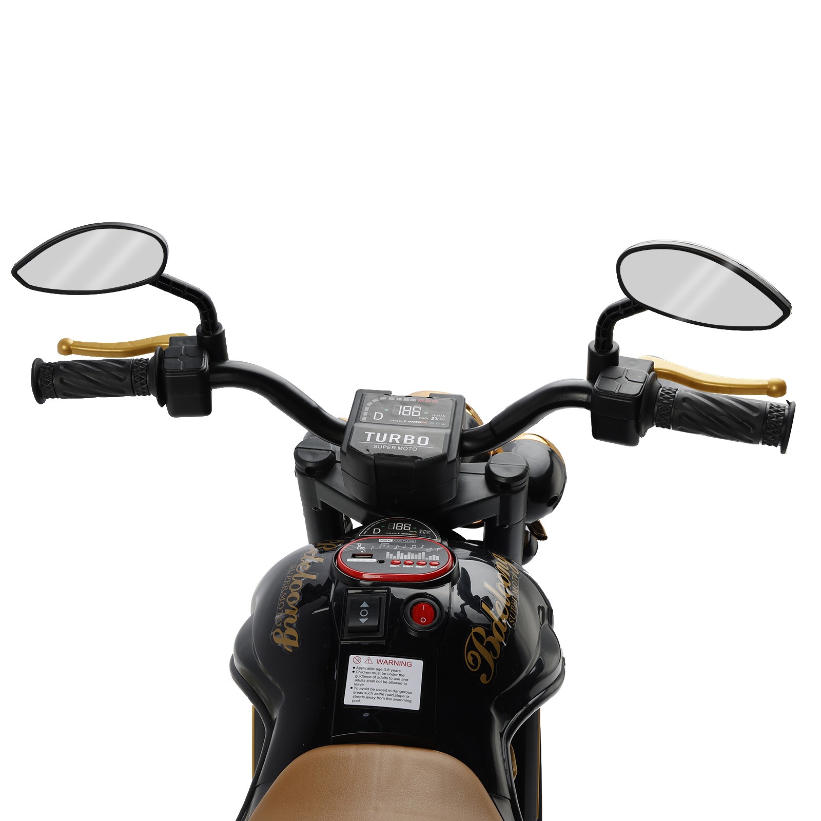 3 Wheel Kids Ride On Motorcycle Electric Dual Drive Toy Car W/ LED Light Black