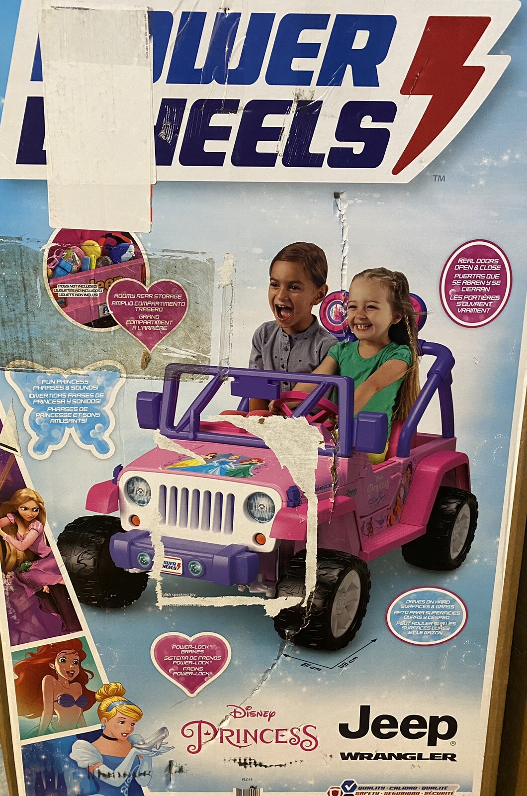 Power Wheels Disney Princess Jeep~Replacement Rollbar Supports & Light Bar~FLC45