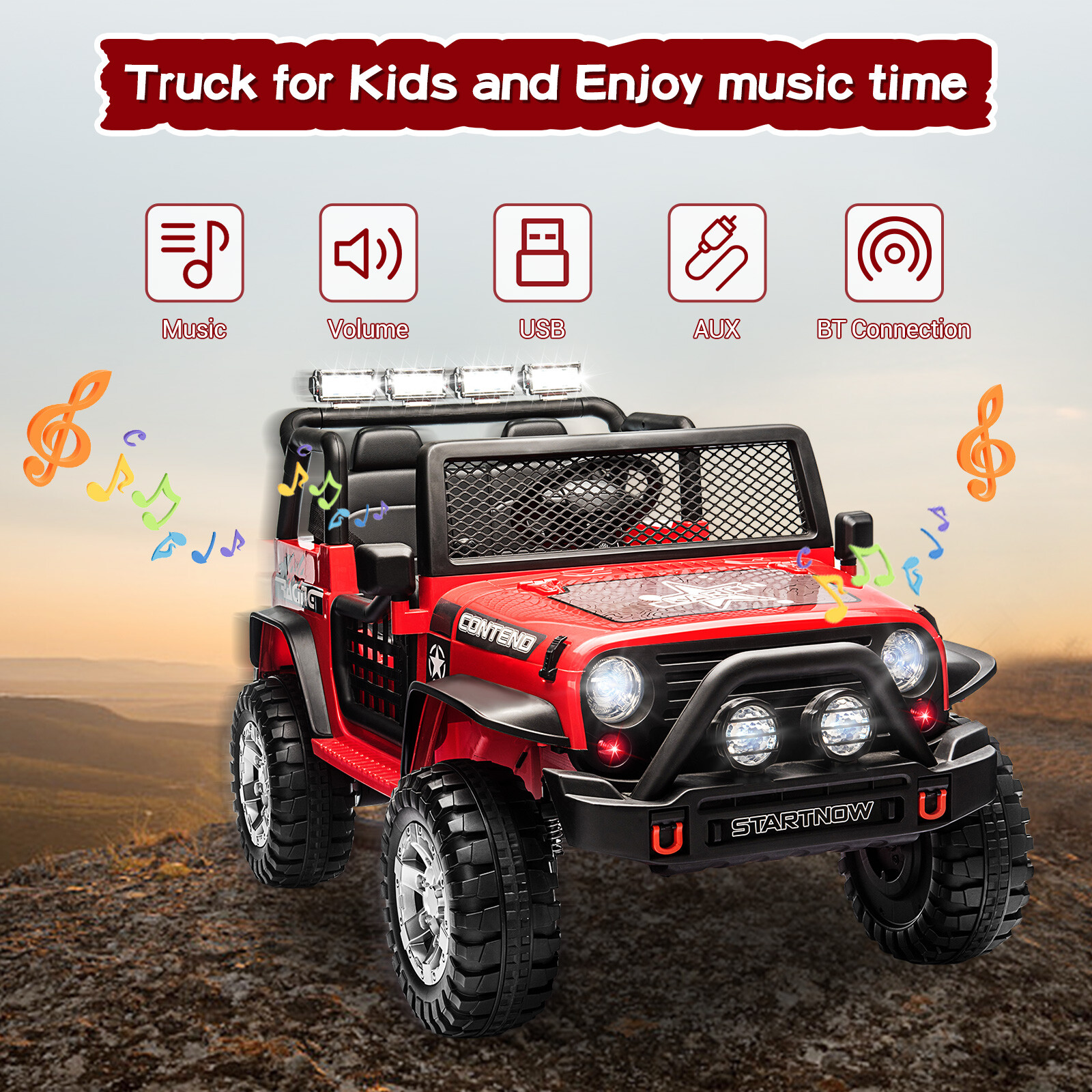 12V Ride On Car Jeep w/ Remote Control Electric Truck Vehicles for Kids Toddlers