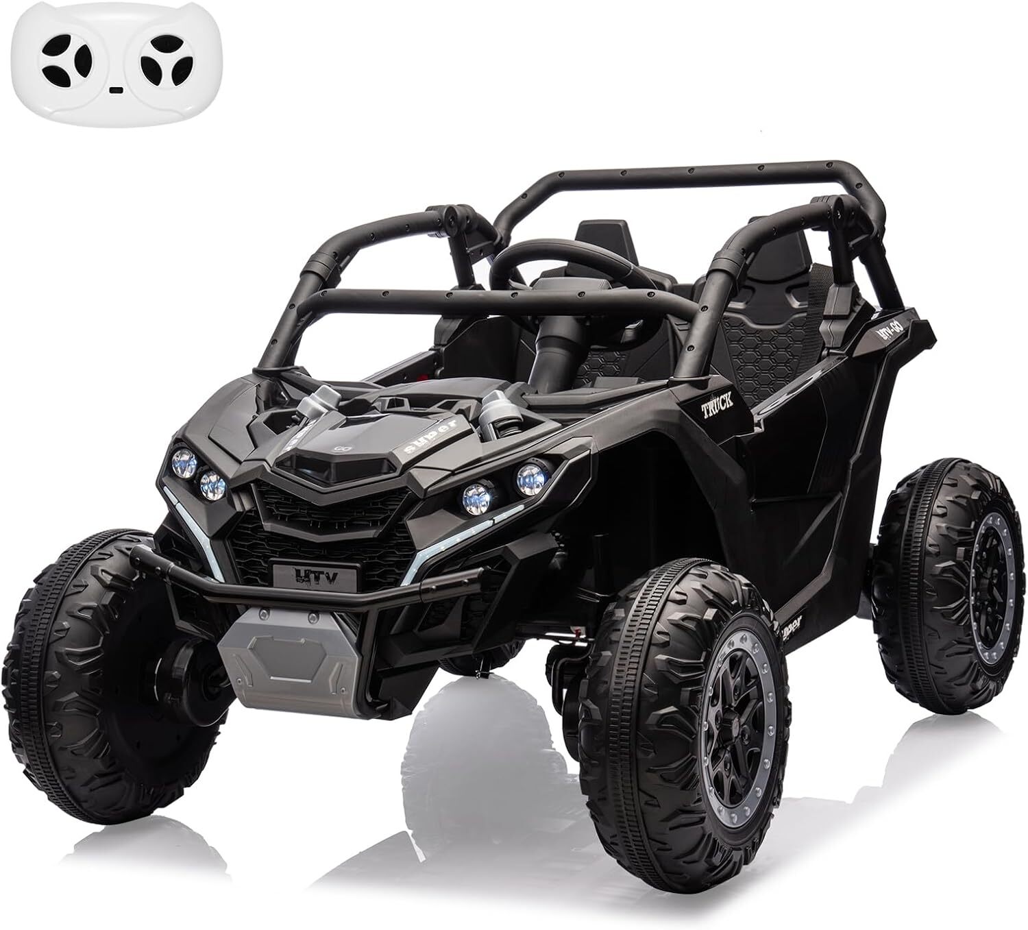 2 Seater Ride On Car, 24V Battery Powered Electric Off-Road Utv w/Remote Control