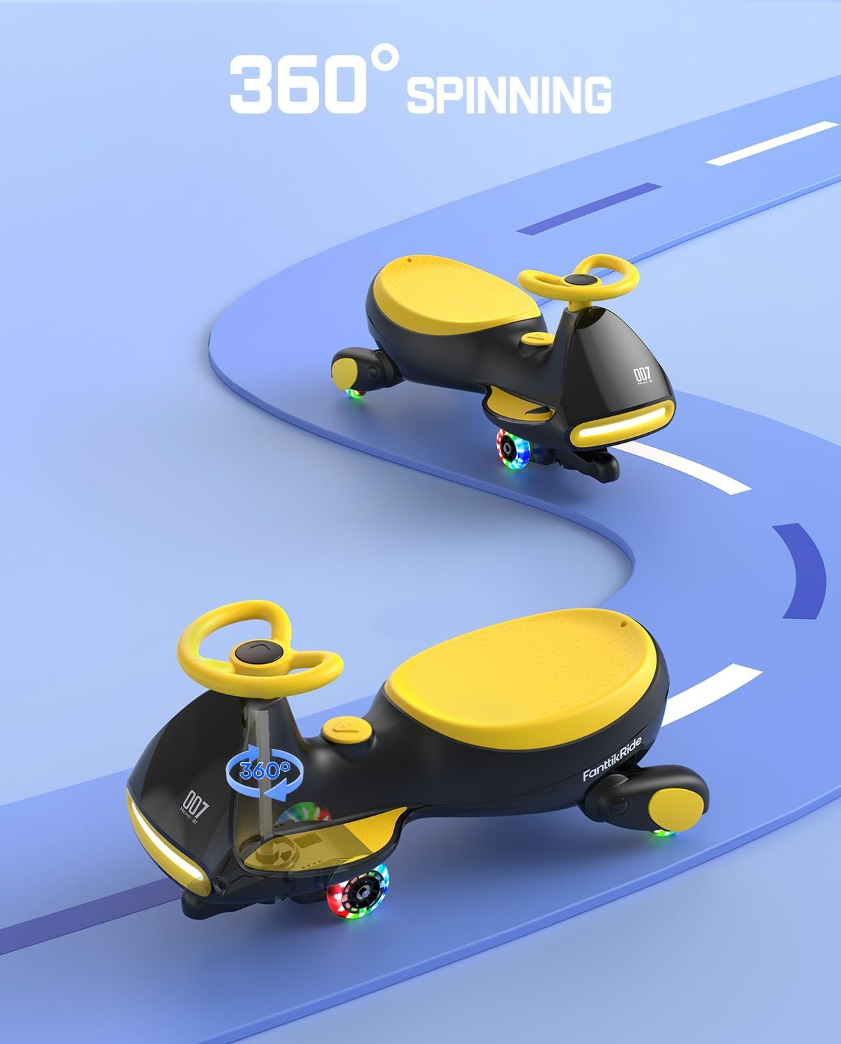 N7 Pro Electric Wiggle Car with Pedal, Rechargeable Battery, Cyberwiggle, 2 in 1