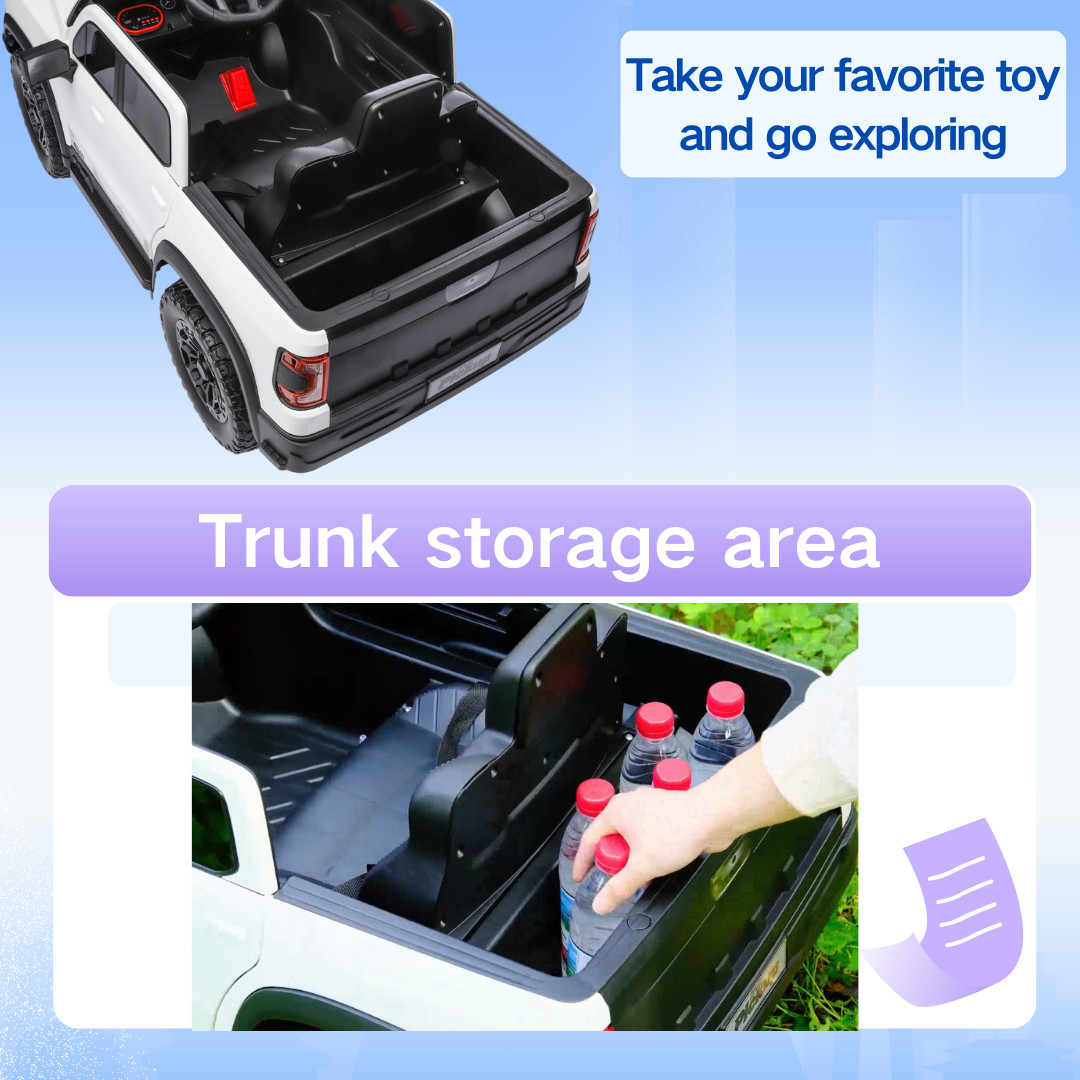12V Kids Ride-On Car Remote Control, 4-Wheel Shock Absorption 3-6 Years White