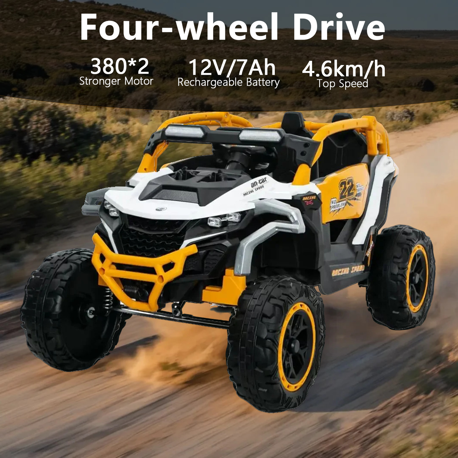 12V Kids Ride on Truck Car Electric UTV Vehicles with Remote Control Flashlights
