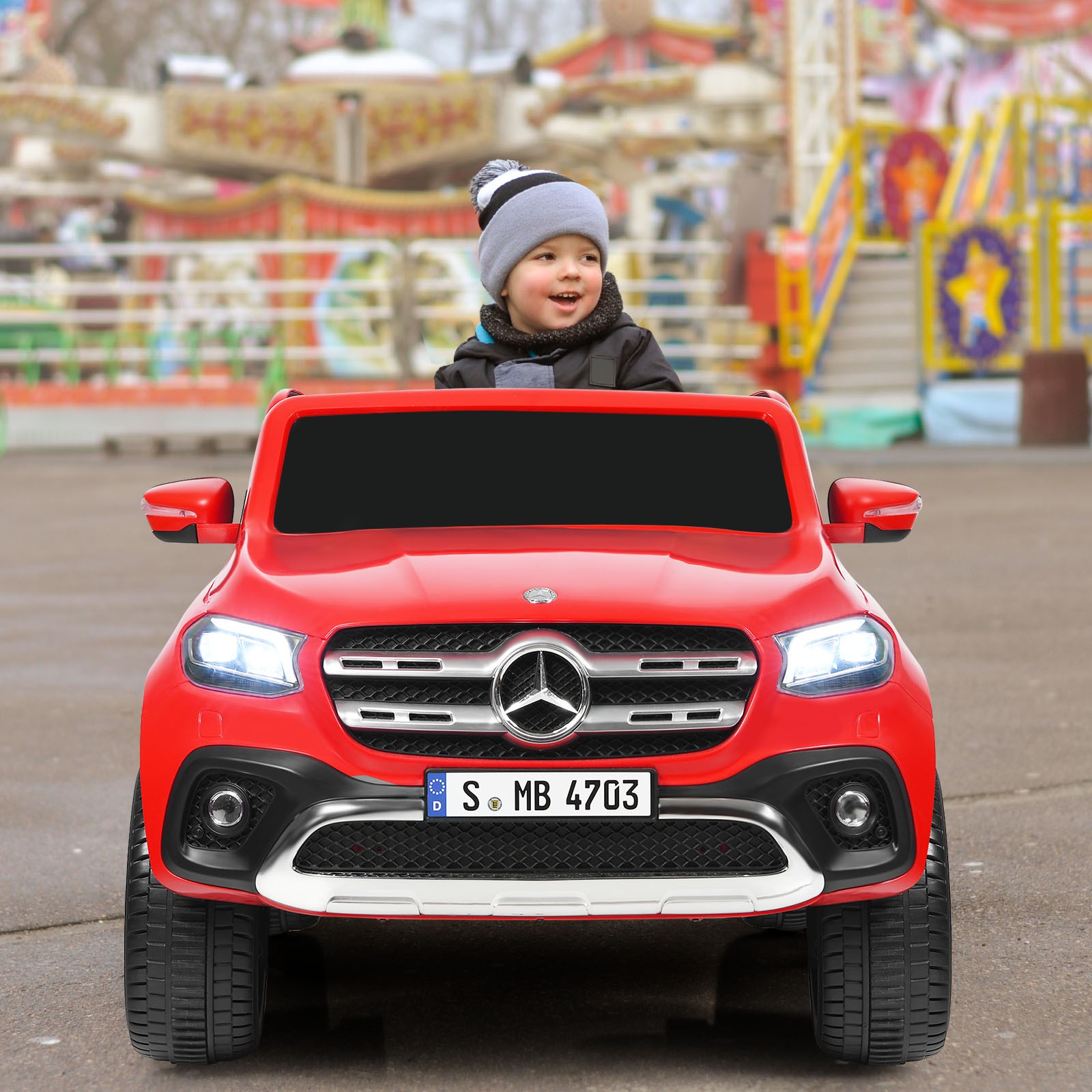 2-Seater 12V Kids Ride On Car Mercedes Benz Licensed X Class RC W/ Trunk Red