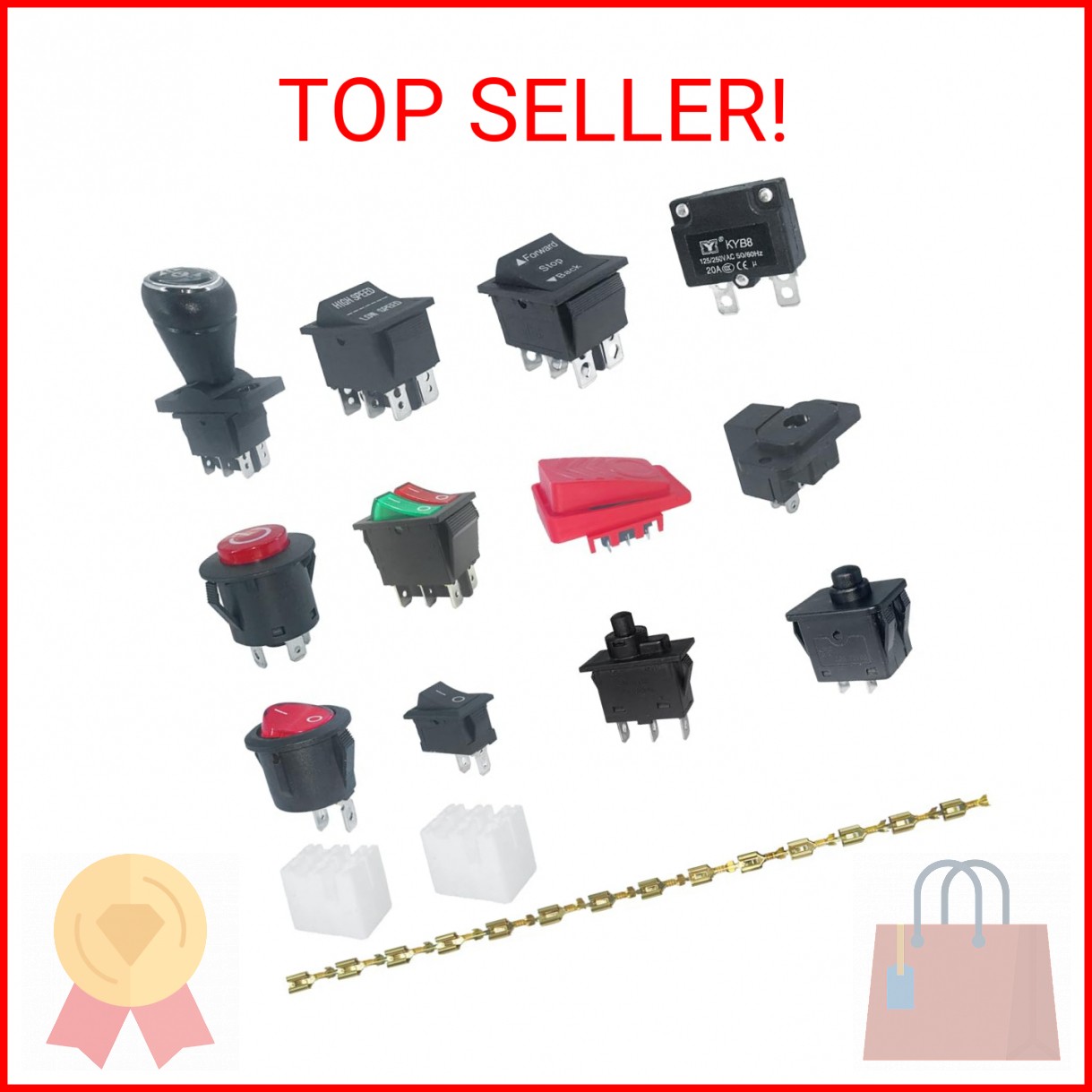 14PCS Set of Switch Kit for Power Wheels Kid’s Ride on Toys Replacement Parts, F
