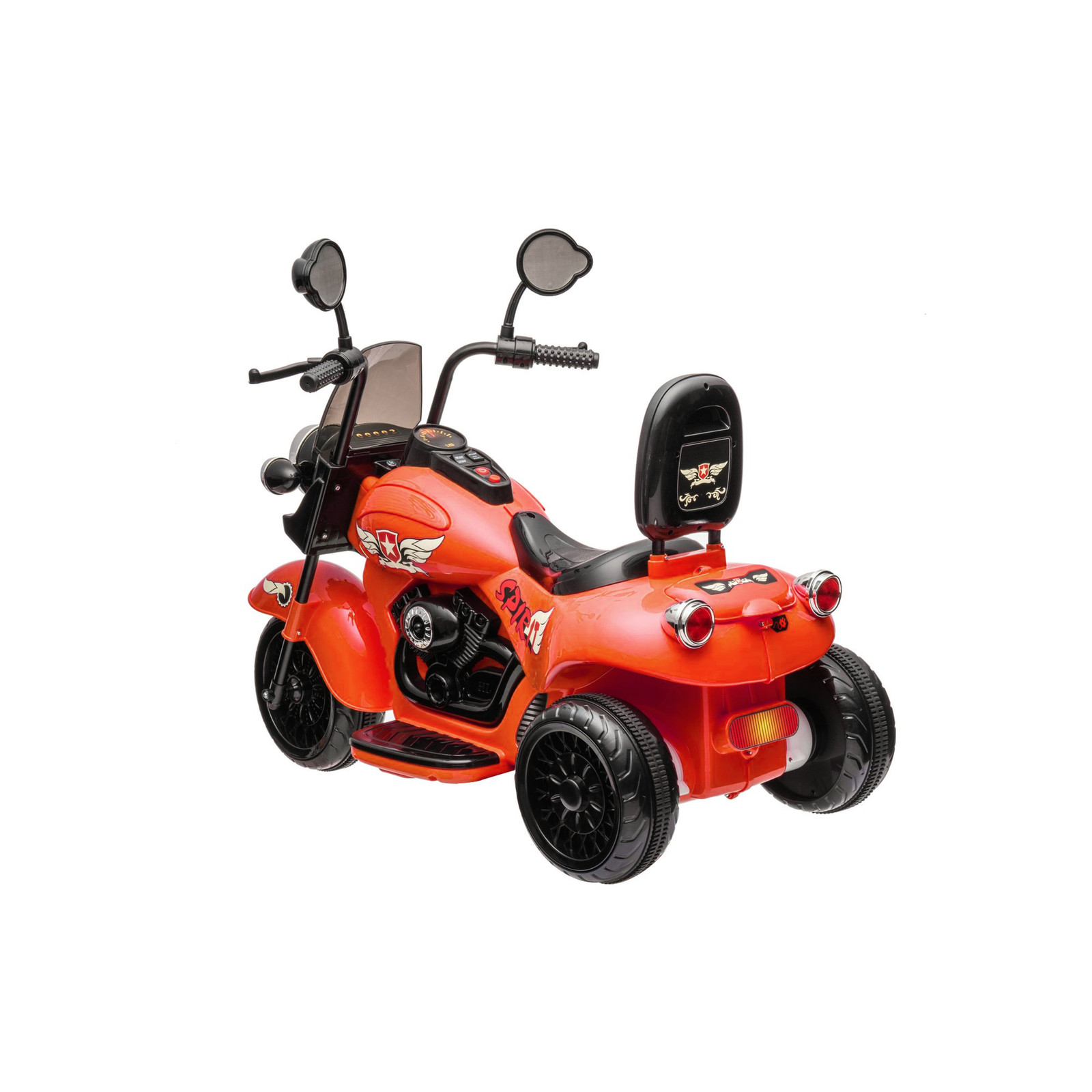 12V Freddo Kids Cruiser Ride On Motorcycle Electric Chopper Toy Trike Orange Car