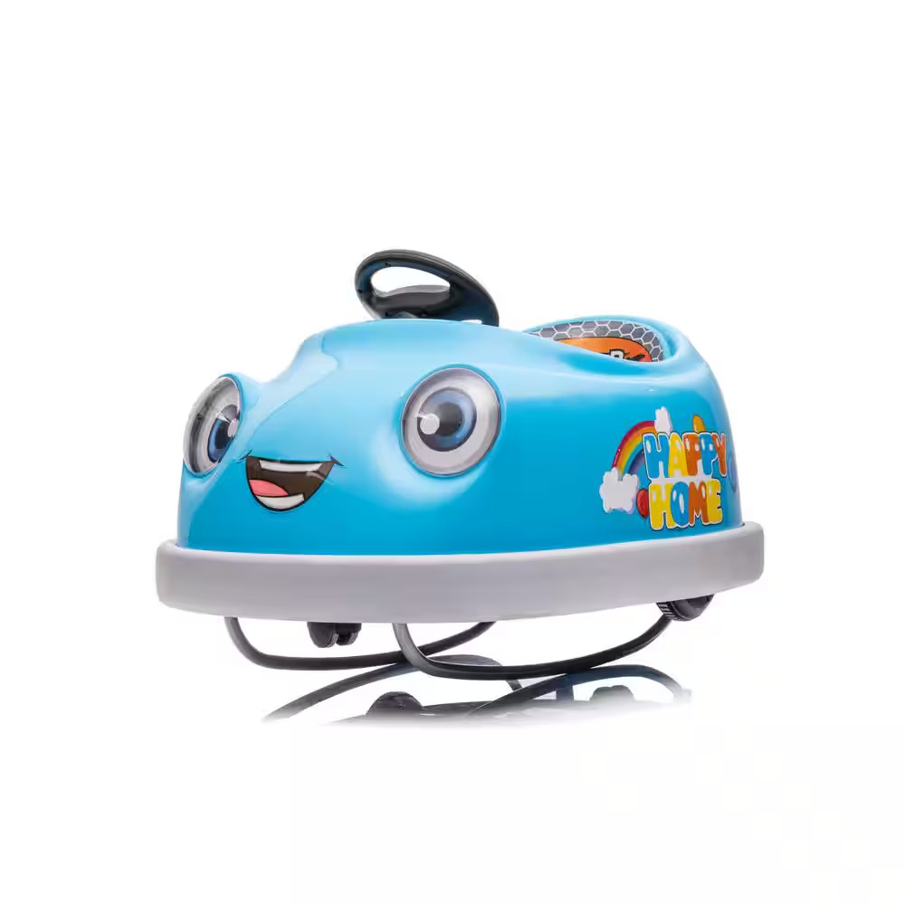 12-Volt Bumper Car Dual Drive for Kids 1-6-Years Old Electric Car W/Pushrod Dinn