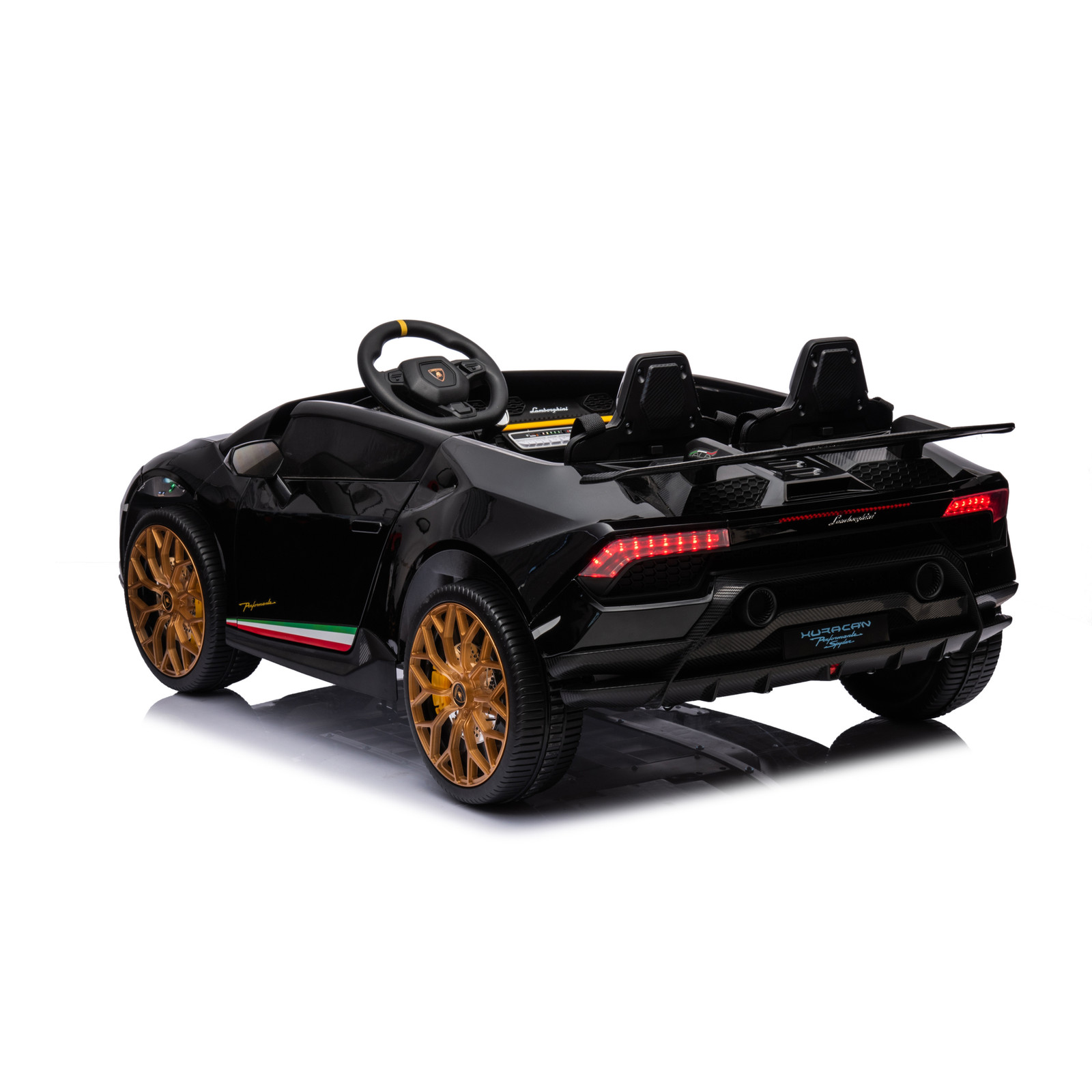 24V Lamborghini Huracan 2 Seater Kids Ride On Car RC Remote Leather Seats Black