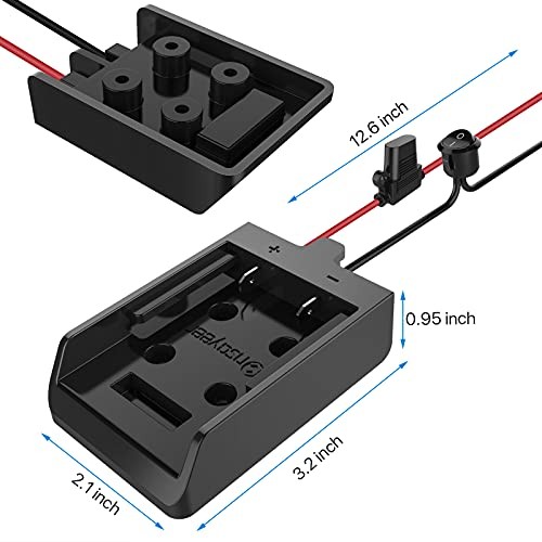 Power Wheel Adapter with Fuse & Switch, Secure Battery Adapter for 20V-1 Pack