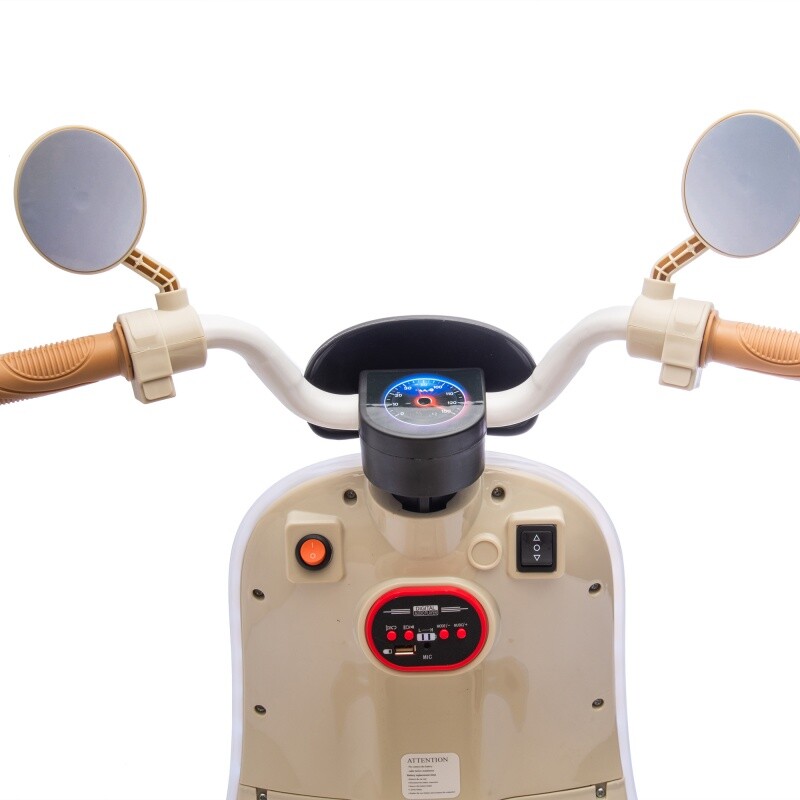 12V Kids Ride On Three-Wheel Electric Motorcycle W/Bluetooth Music For 3-6 Years
