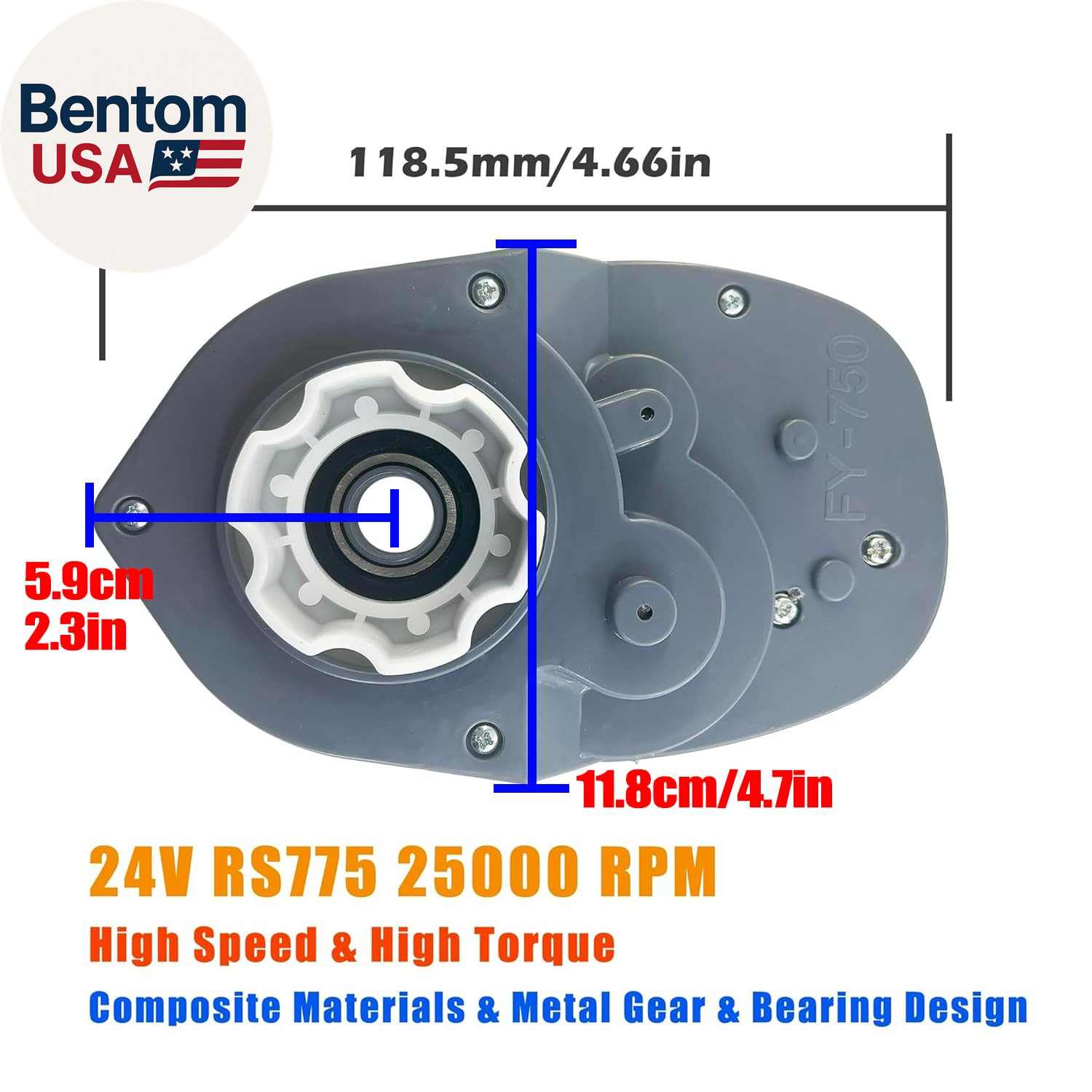 24 Volt RS775 25000RPM 280W High Speed Motor Gearbox for Power Wheels UTV Ride o