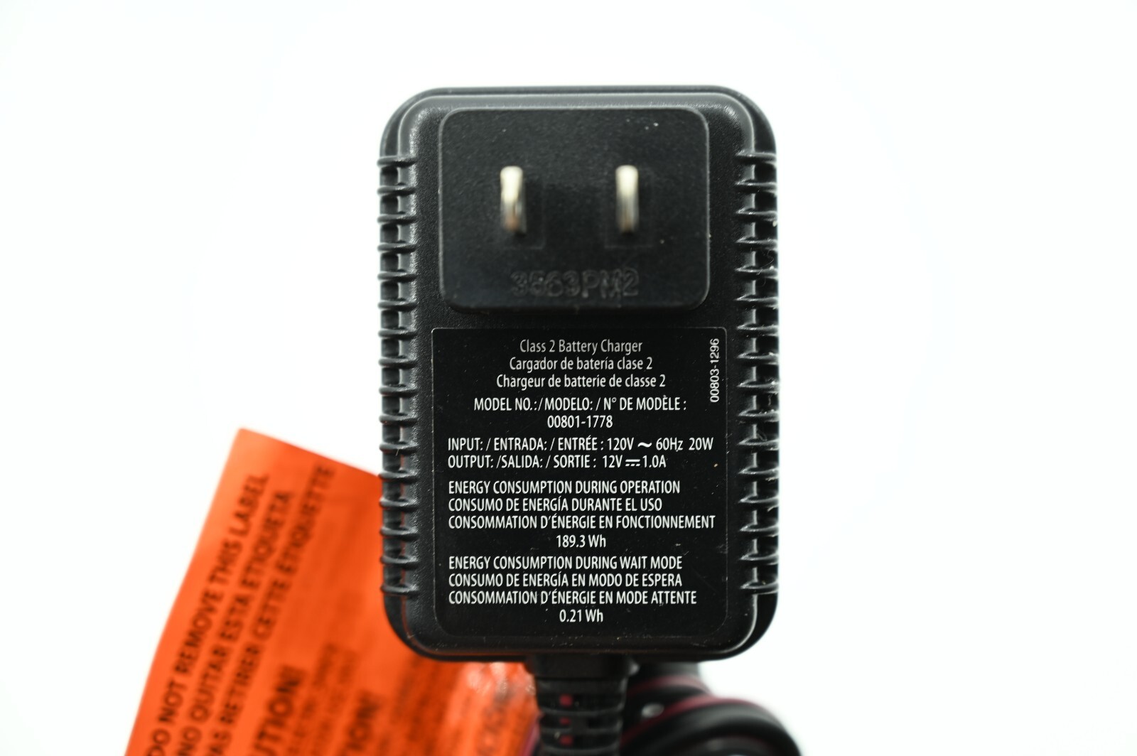 GENUINE OEM Fisher-Price Power Wheels 12V 1A AC Battery Charger 00803-1295