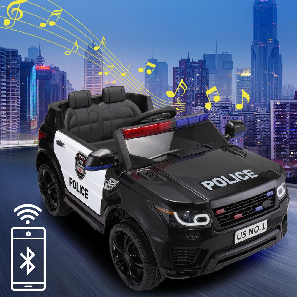 TOBBI 12V Kids Police Car Ride-On SUV with Parental Control Remote