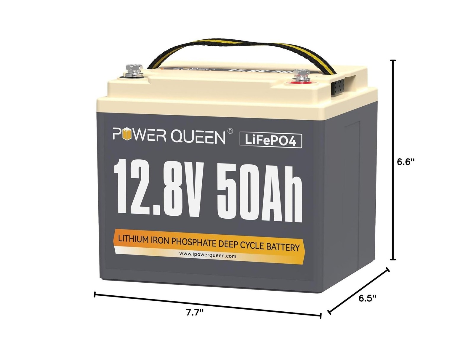 Power Queen 12V 50Ah LiFePO4 Battery Upgrade, Lithium Battery with 50A BMS Pr…