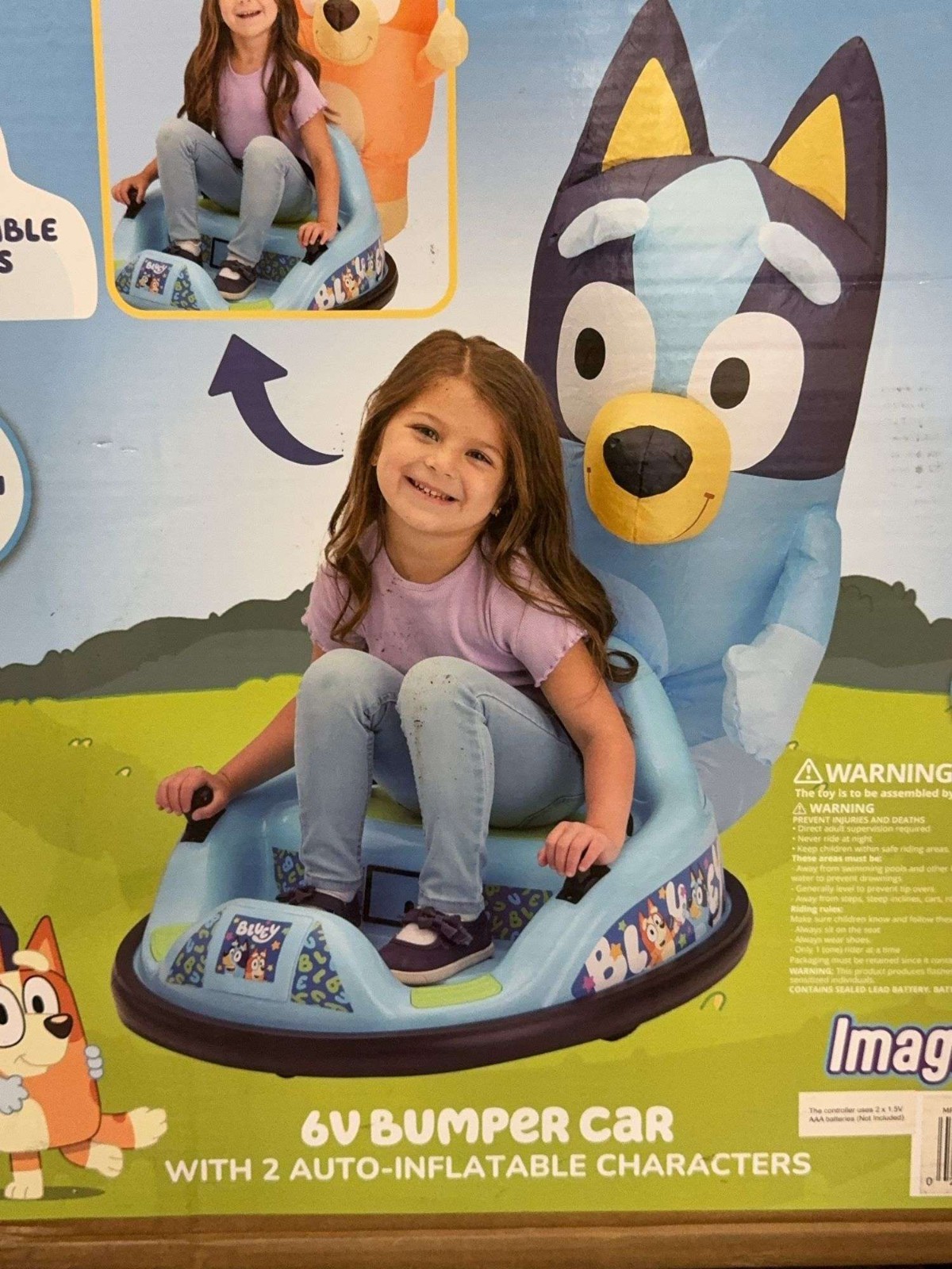 ImaginAir Ridealongs 6v Bumper Car Ride-On with Inflatable Characters & Remote