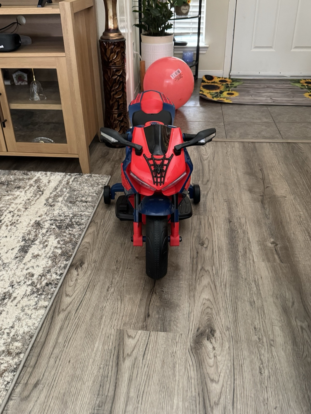 Kids Spider-Man 6V Battery-Powered Motorcycle w/ Working Headlights, Ages 3+